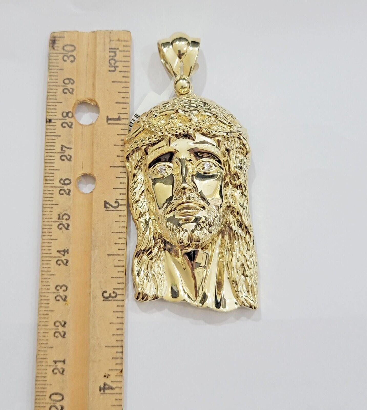 Real 10k Gold Pendant Jesus Head Charm 10kt Yellow Gold For Men's Different Size - GoldenlinQ