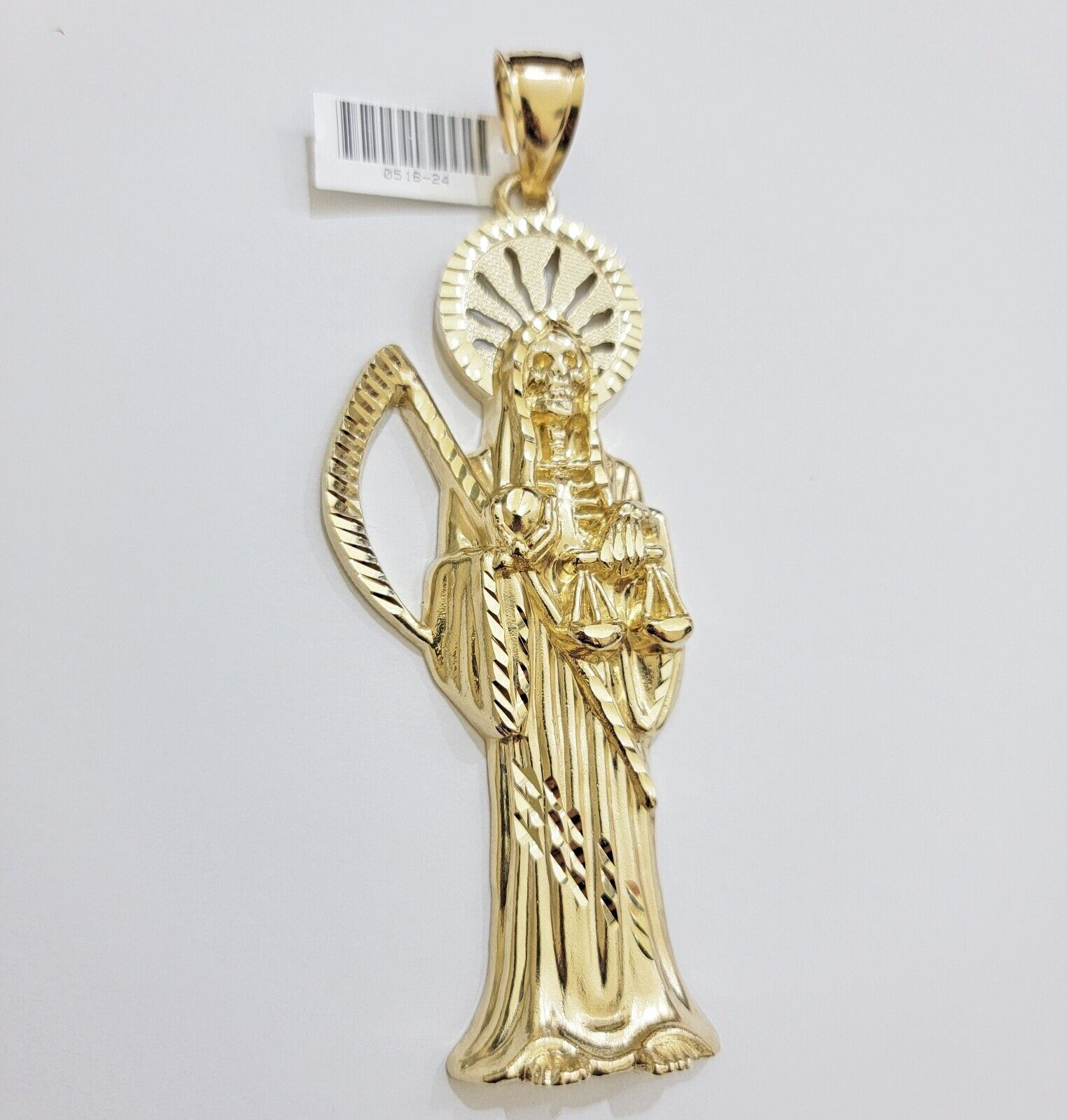 Real 10k Gold Ripper Charm Pendant Mens 4.2 Inch Real 10kt Yellow Gold For Chain - GoldenlinQ