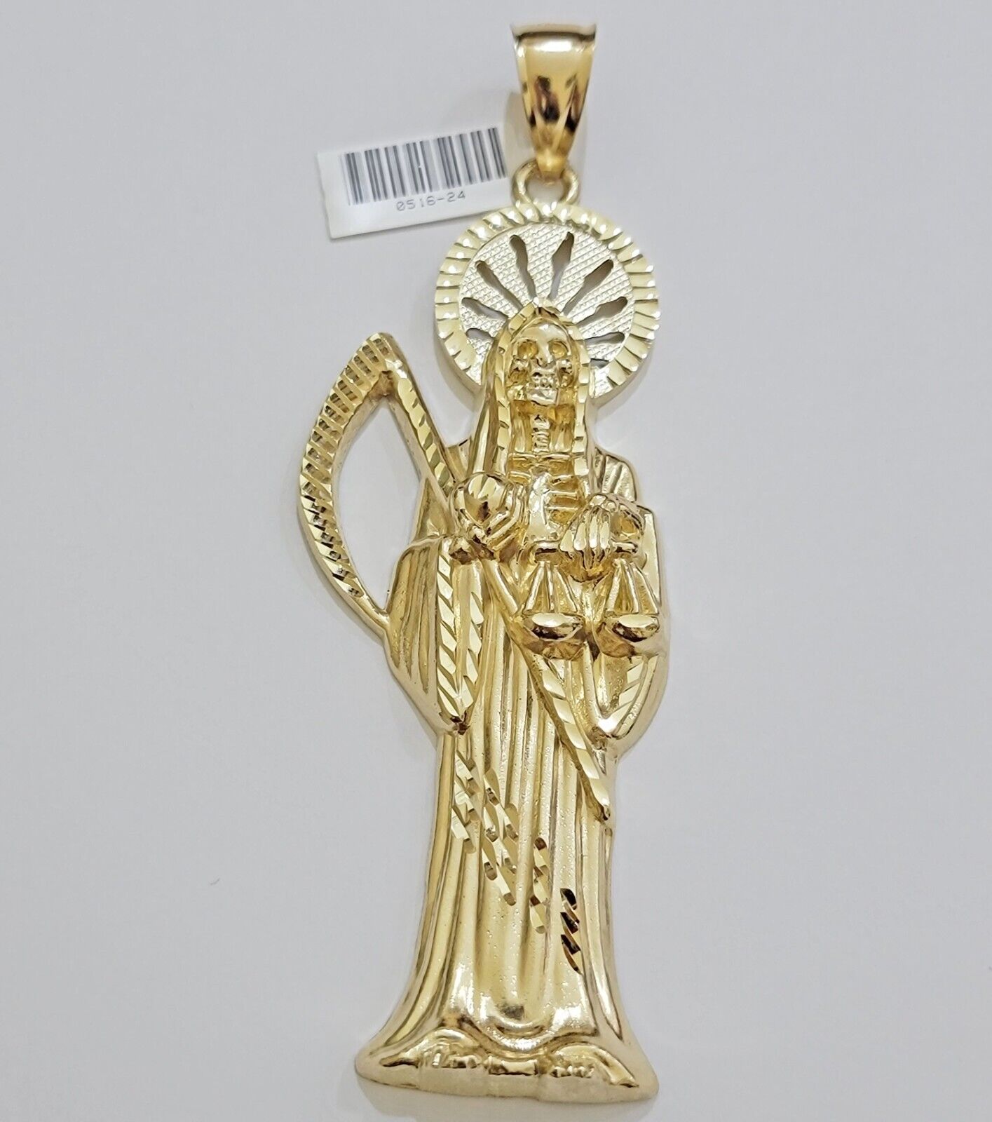 Real 10k Gold Ripper Charm Pendant Mens 4.2 Inch Real 10kt Yellow Gold For Chain - GoldenlinQ