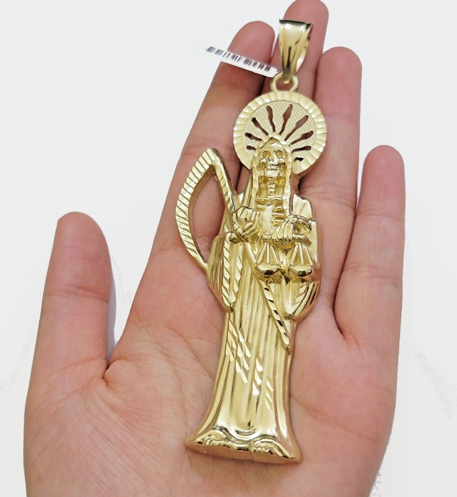 Real 10k Gold Ripper Charm Pendant Mens 4.2 Inch Real 10kt Yellow Gold For Chain - GoldenlinQ