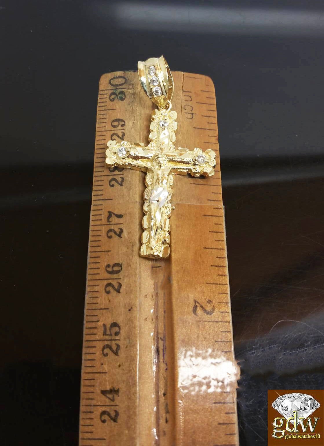 Real 10k Gold Rope Chain Cross Pendant 18" 20" 22" 24" 26" Necklace - GoldenlinQ