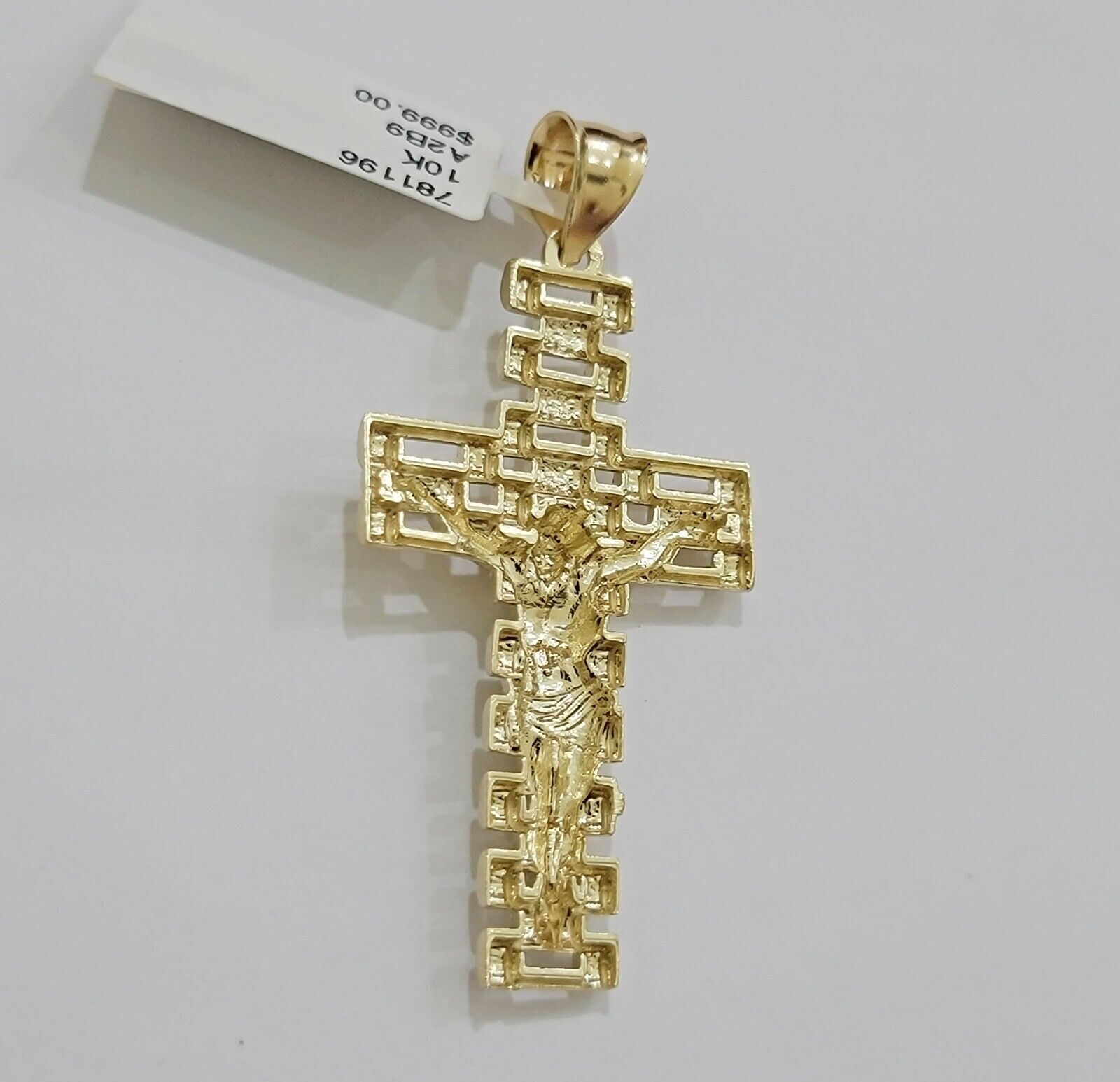 Real 10k Gold Rope Chain Cross SET 3mm 18 - 30" Inch Necklace Jesus Charm Pendant - GoldenlinQ