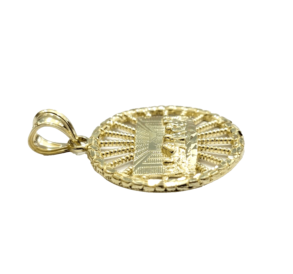 Real 10k Gold Rope Chain Last Supper Pendant Set, 26 Inch 3mm necklace & Charm - GoldenlinQ