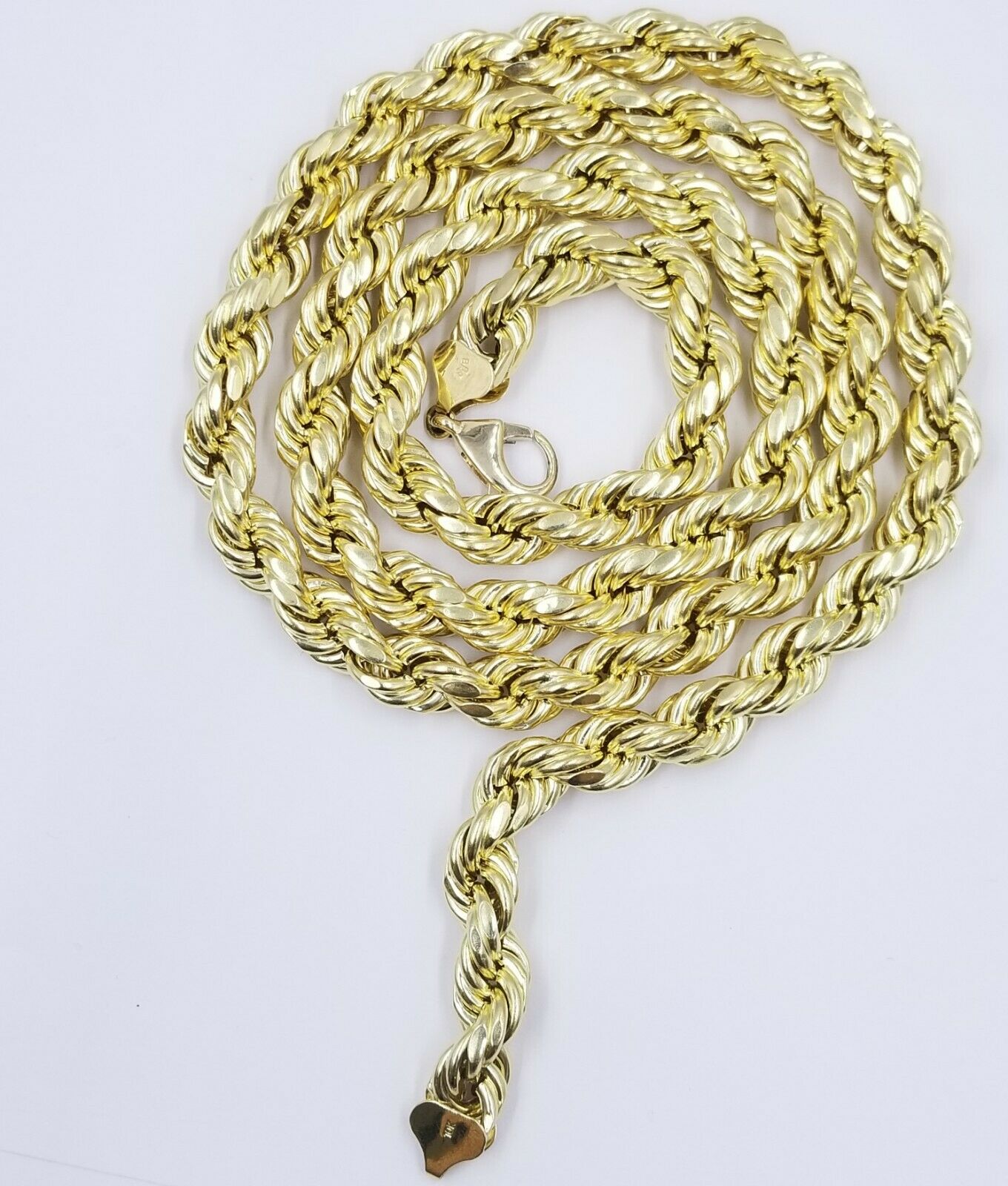 REAL 10k Gold Rope Chain Mens Necklace 10mm 20" - 30" Inch Diamond Cut Yellow Gold - GoldenlinQ
