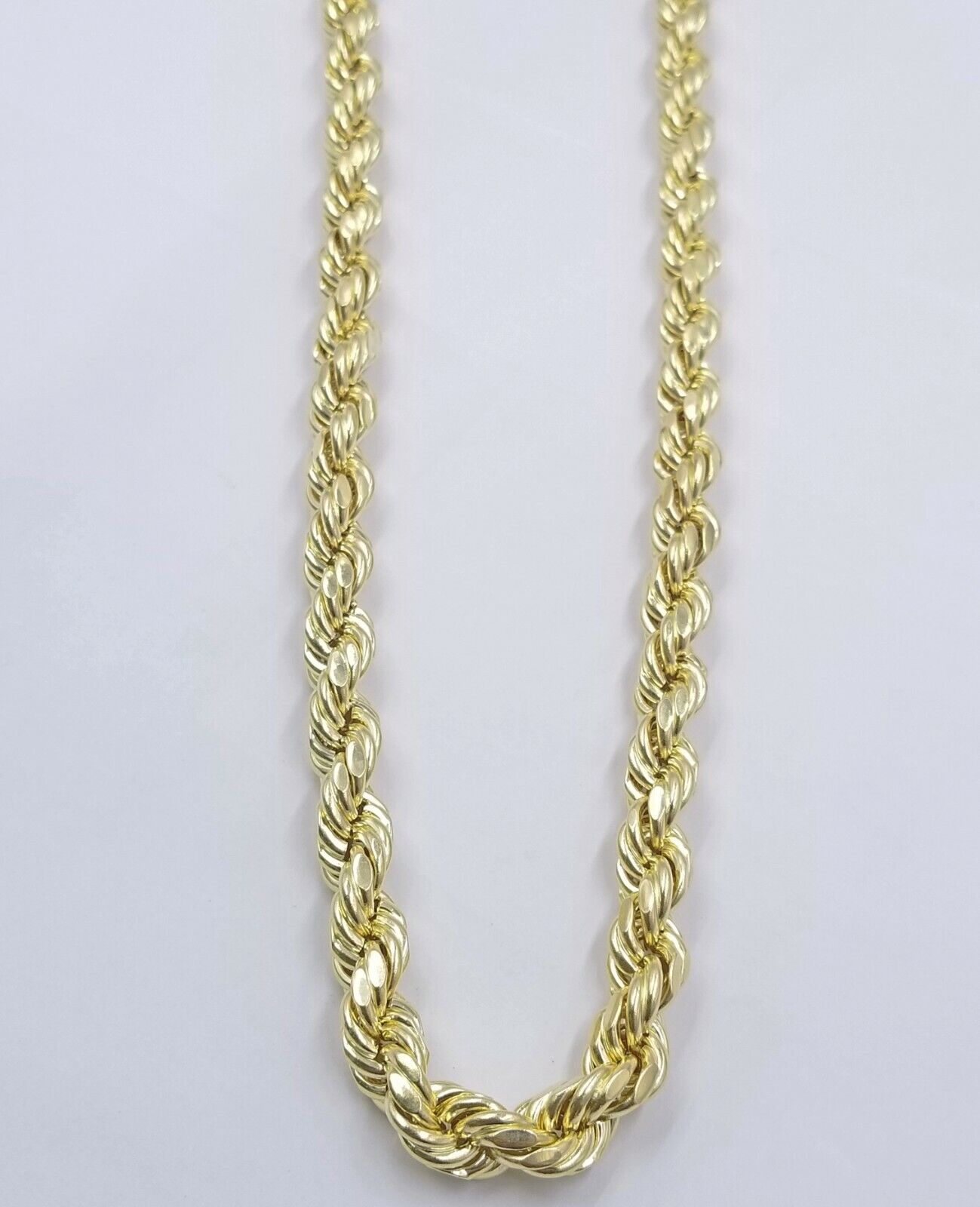 Real 10k Gold Rope Chain Necklace 9mm 28 Inch Diamond Cut 10kt Yellow Gold REAL - GoldenlinQ