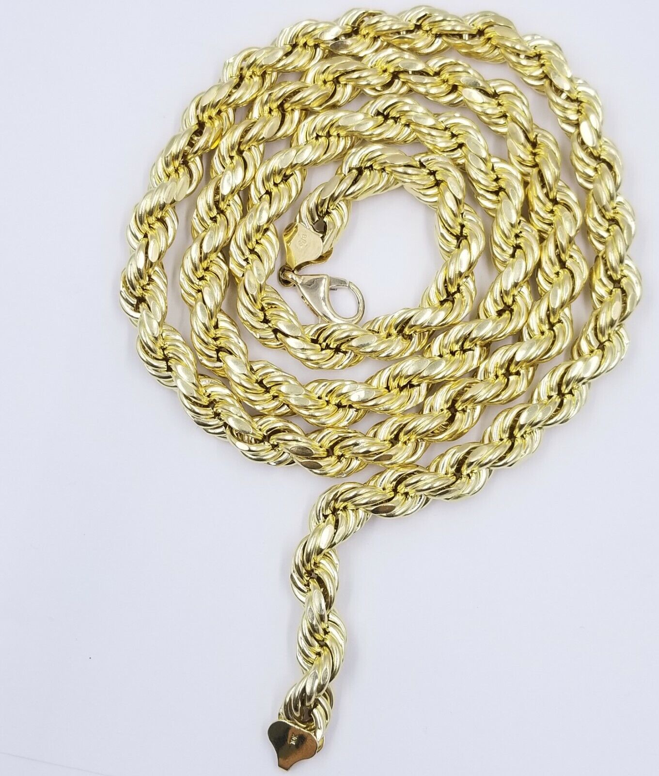 Real 10k Gold Rope Chain Necklace 9mm 28 Inch Diamond Cut 10kt Yellow Gold REAL - GoldenlinQ