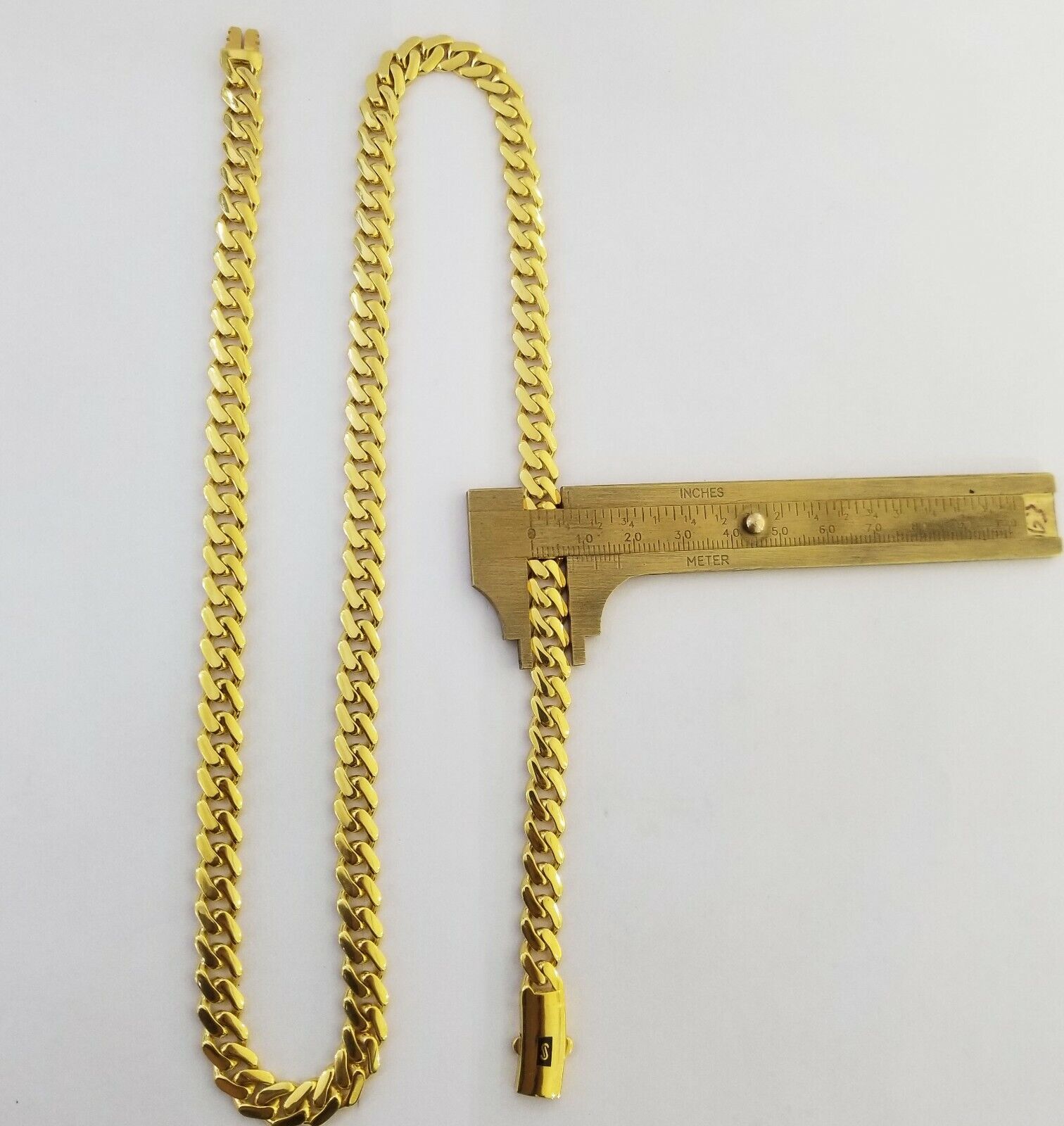 Real 10k Gold Royal Miami Cuban Monaco Link 8mm 22" yellow gold necklace - GoldenlinQ