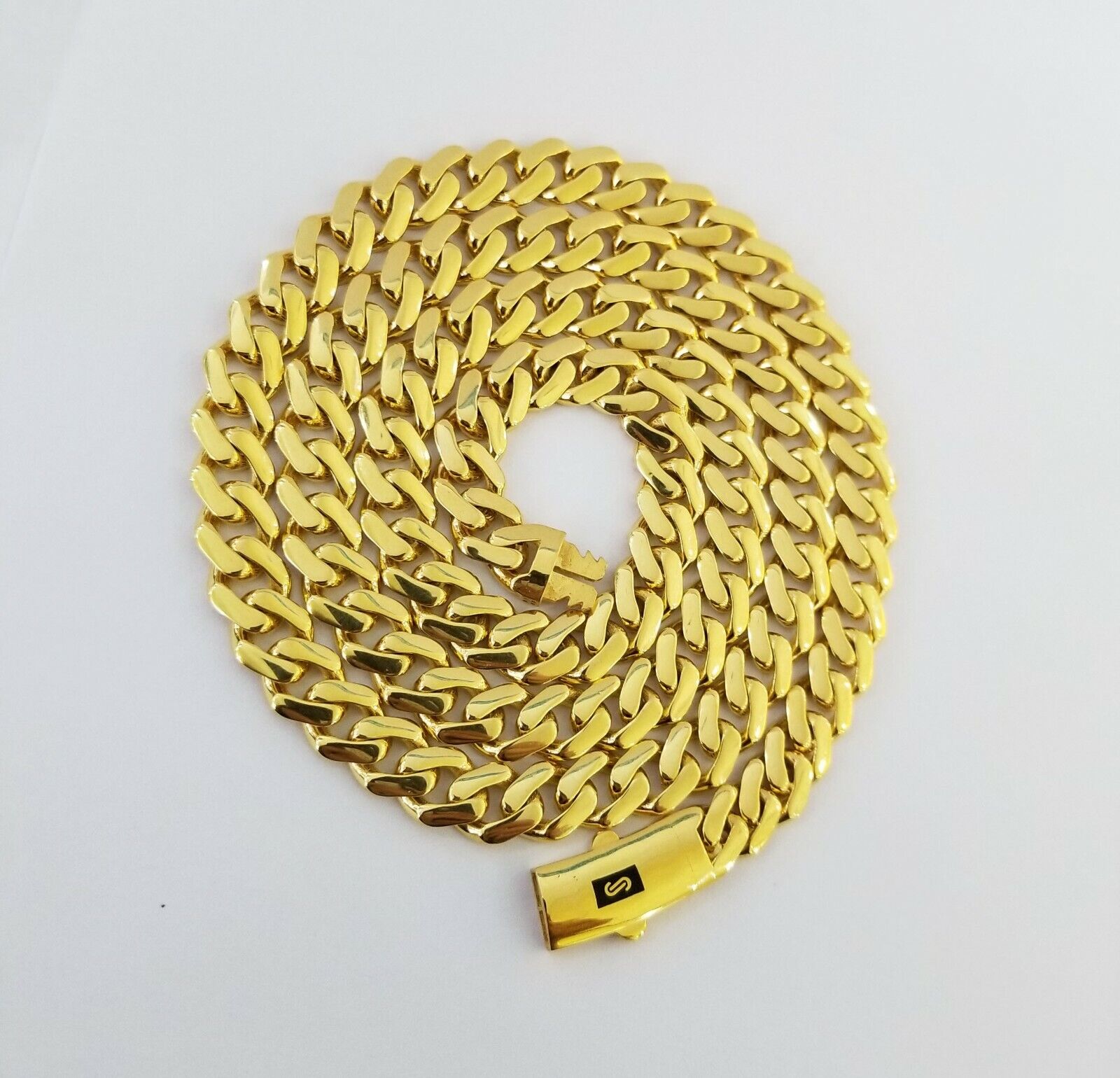 Real 10k Gold Royal Miami Cuban Monaco Link Chain 8mm 20" yellow gold necklace - GoldenlinQ