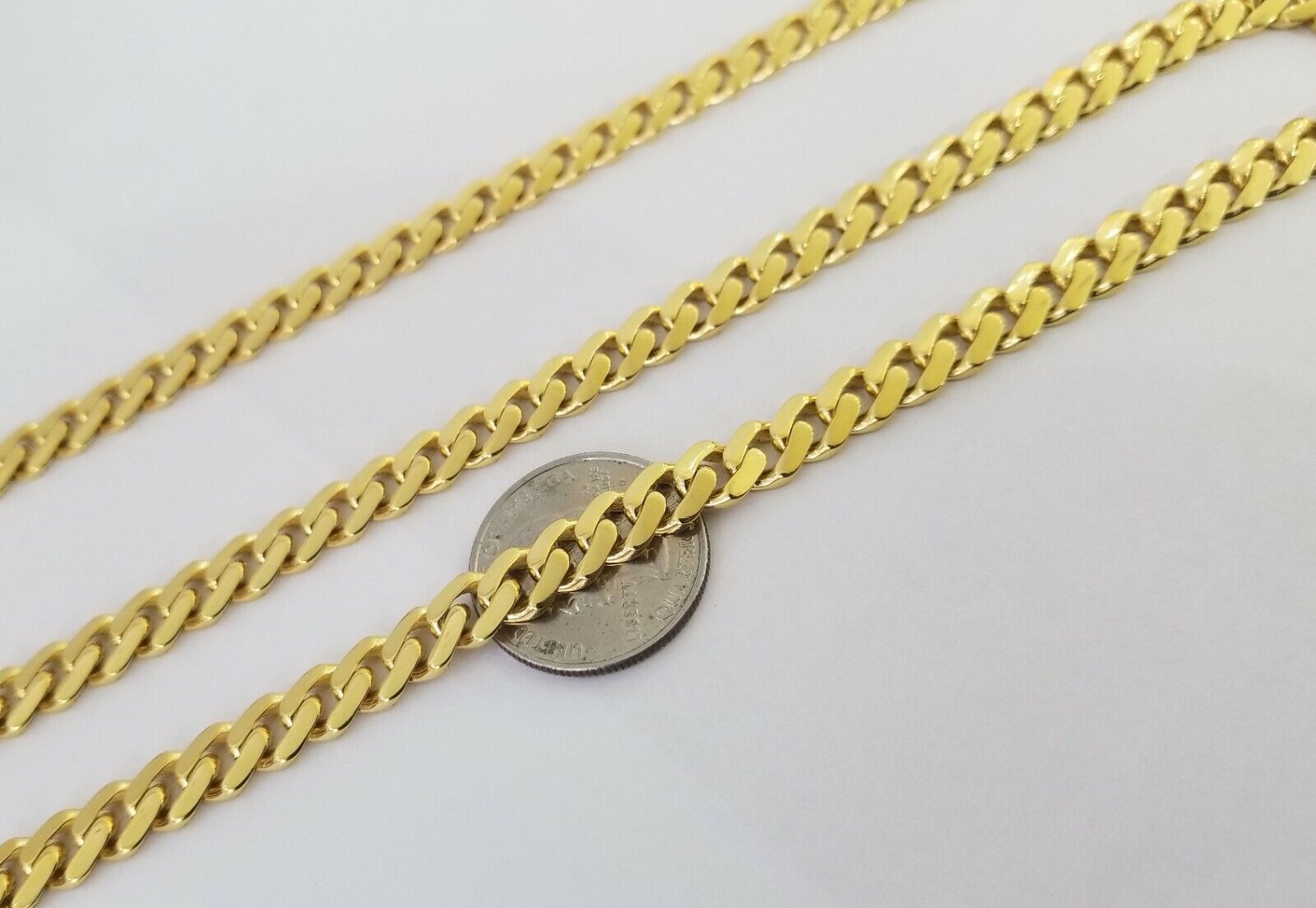 Real 10k Gold Royal Miami Cuban Monaco Link Chain 8mm 24" yellow gold necklace - GoldenlinQ