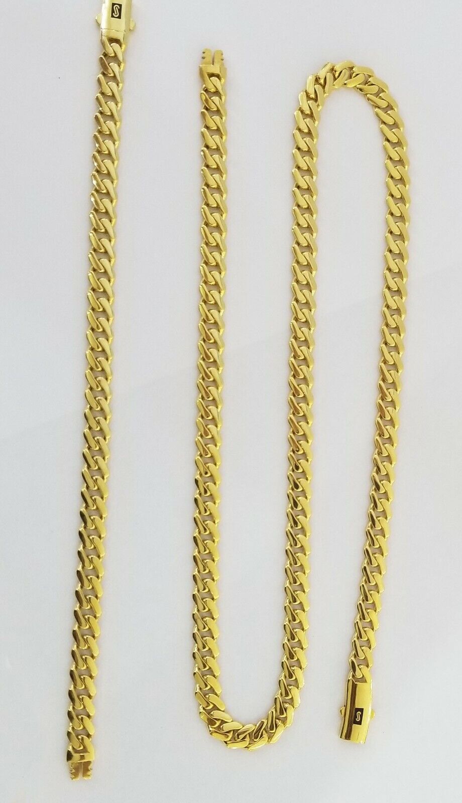 Real 10k Gold Royal Miami Cuban Monaco Link Chain 8mm 24" yellow gold necklace - GoldenlinQ