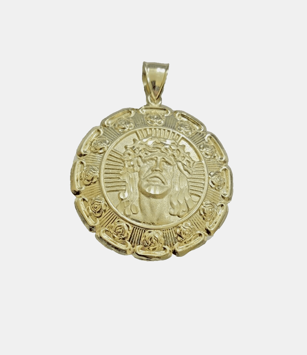 Real 10k Jesus Virgin Mary Charm Pendant Yellow Gold For 10kt Chain Necklace New - GoldenlinQ