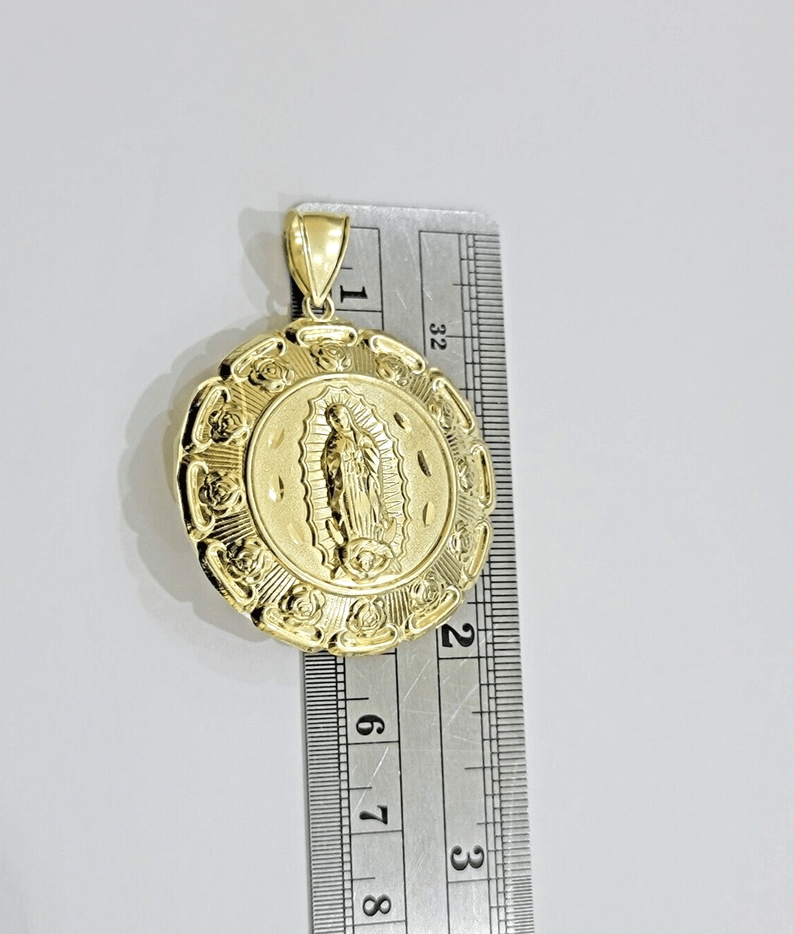 Real 10k Jesus Virgin Mary Charm Pendant Yellow Gold For 10kt Chain Necklace New - GoldenlinQ