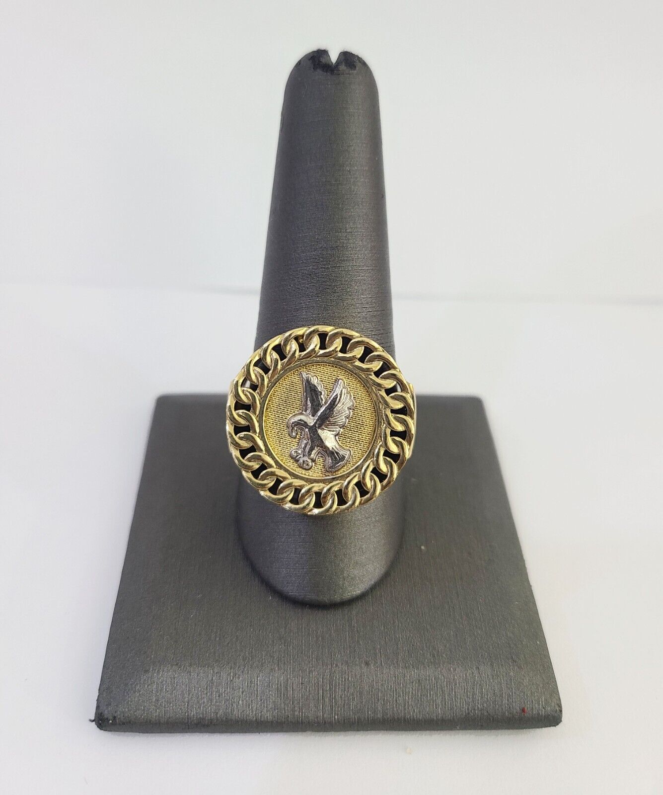 Real 10k Ring Eagle Fancy Design Yellow Gold Men Casual 10kt - GoldenlinQ