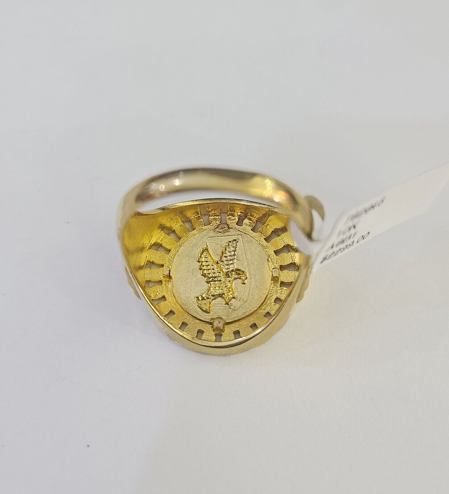 Real 10k Ring Eagle Fancy Design Yellow Gold Men Casual 10kt - GoldenlinQ