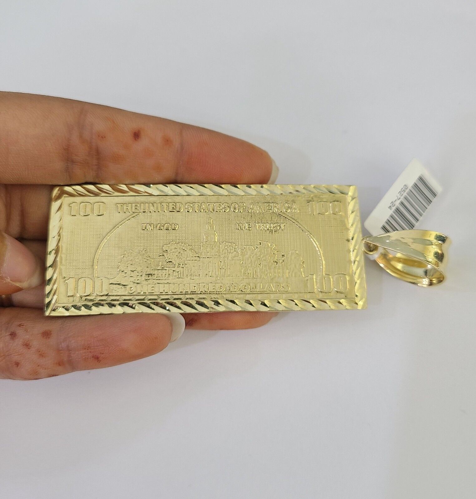 Real 10k Rope Chain 100 Money Dollar Charm Set 10mm 20" - 30" Inch Necklace Gold - GoldenlinQ