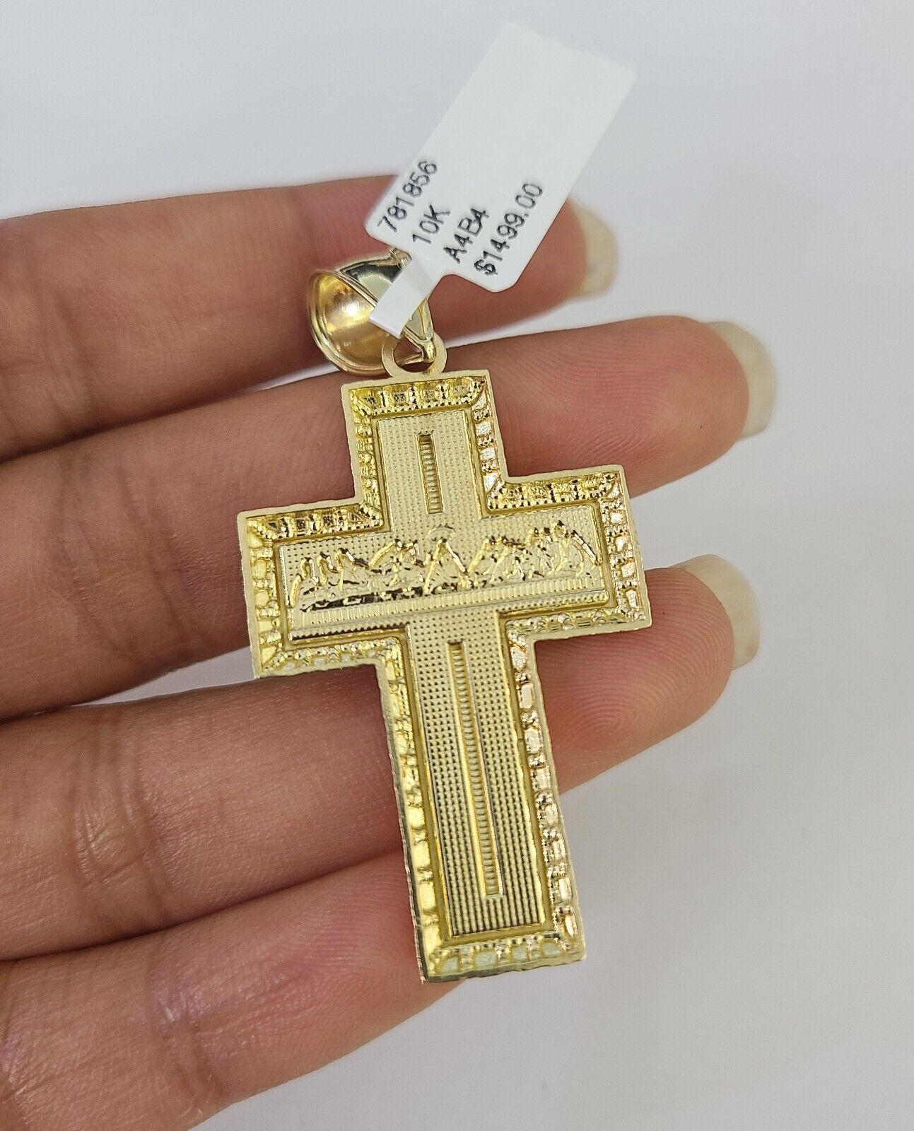 Real 10k Rope Chain Jesus Cross Charm Necklace Pendant Set 5mm 20" - 30" Inch Gold - GoldenlinQ