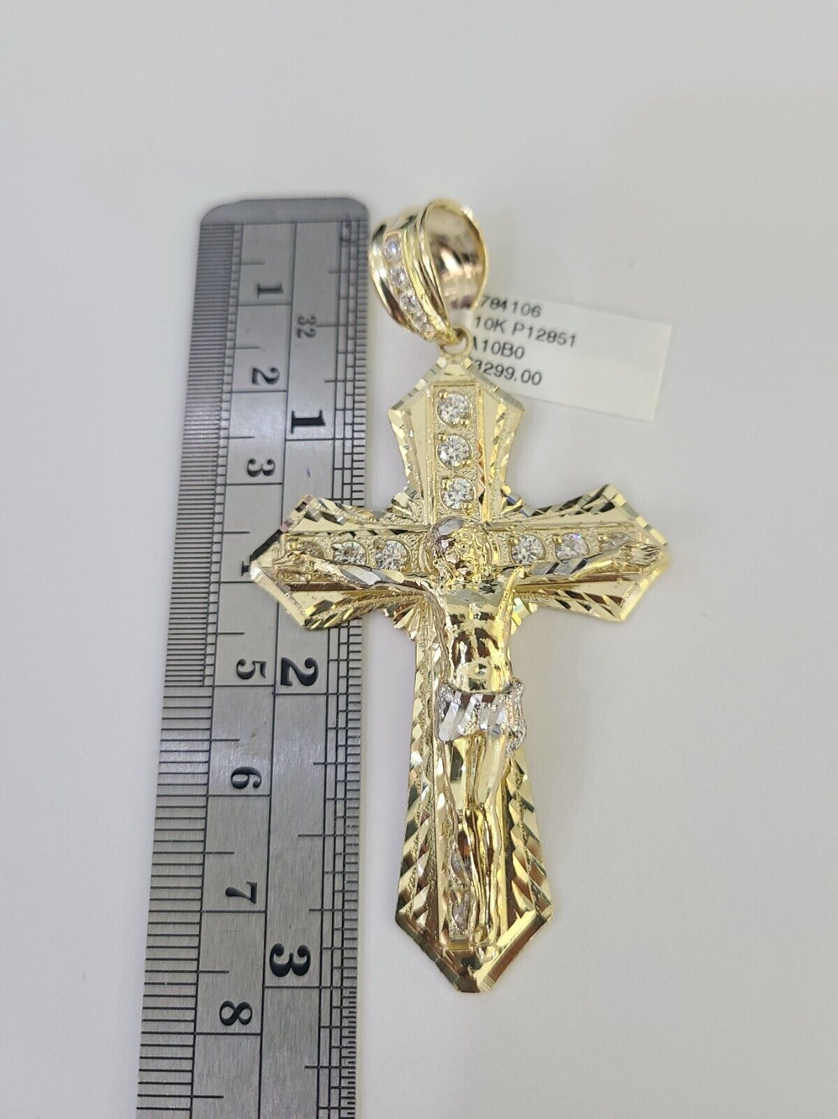 Real 10k Rope Chain Jesus Cross Charm Set 7mm 20" - 28" Inch Necklace Yellow Gold - GoldenlinQ