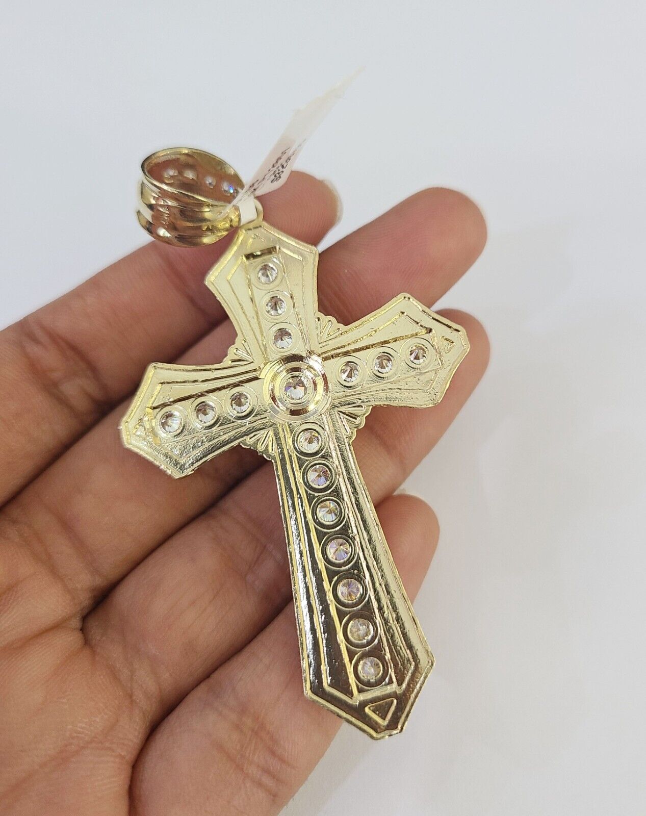 Real 10k Rope Chain Jesus Cross Charm Set 7mm 20" - 28" Inch Necklace Yellow Gold - GoldenlinQ