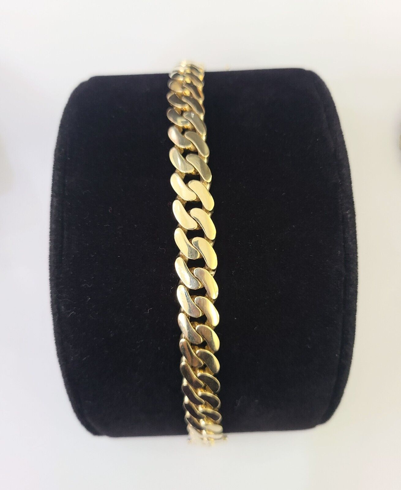 Real 10K Royal Monaco Bracelet Yellow Gold 8" Box Clasp 9mm Genuine - GoldenlinQ