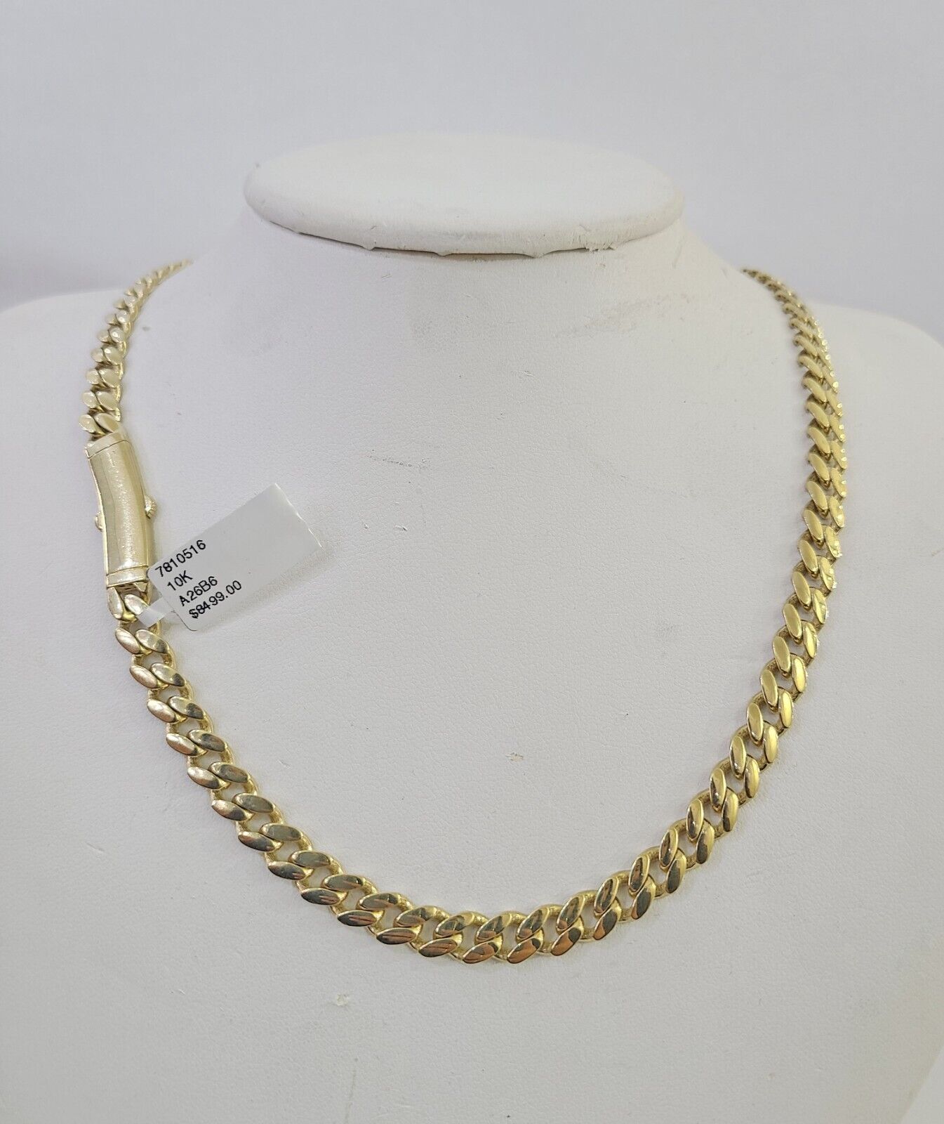 Real 10k Royal Monaco Chain 6mm 24 inches Yellow Gold Necklace Men Women - GoldenlinQ
