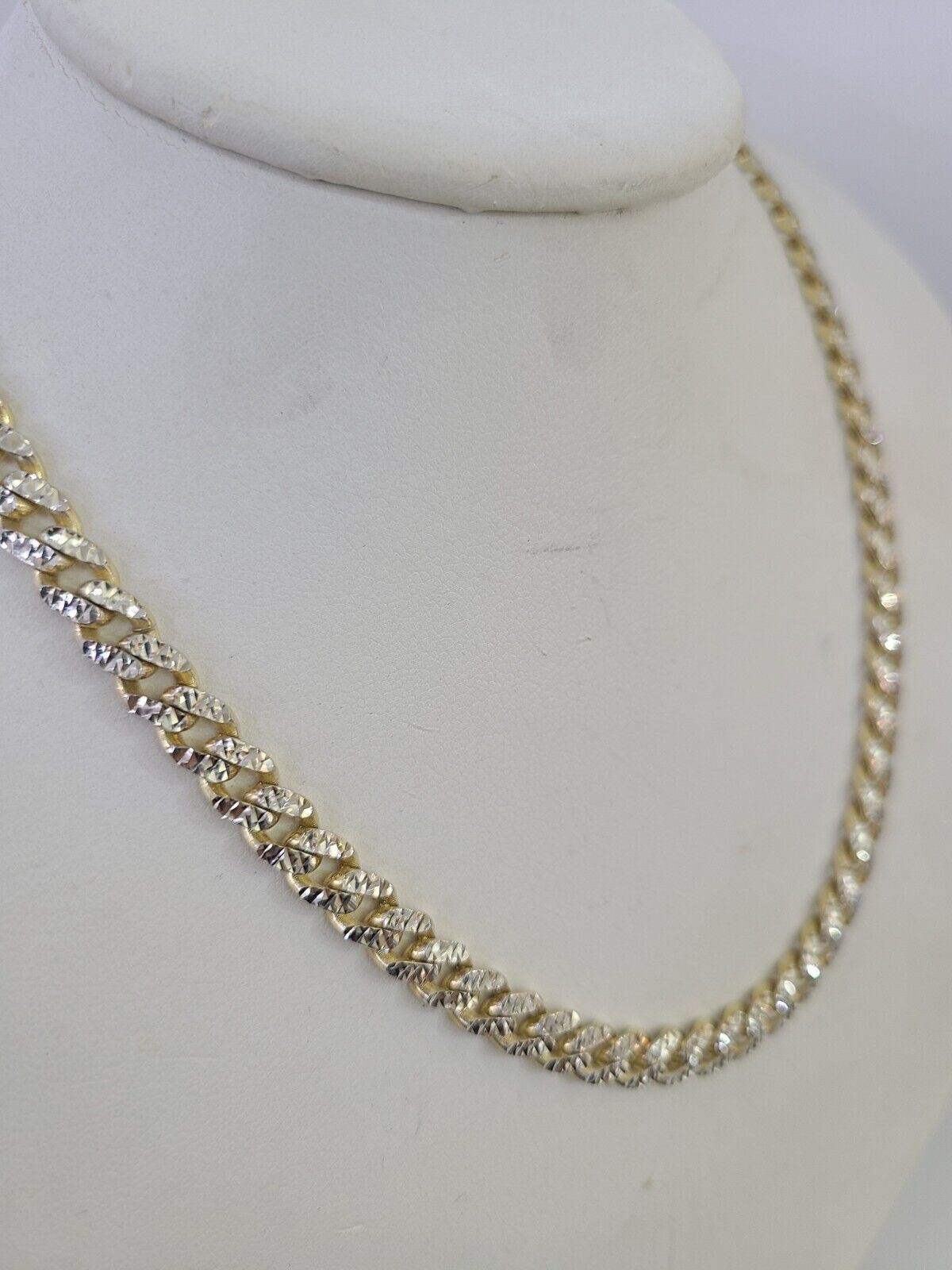 Real 10k Royal Monaco Chain 6mm Diamond Cut 22 inches Yellow Gold Necklace - GoldenlinQ