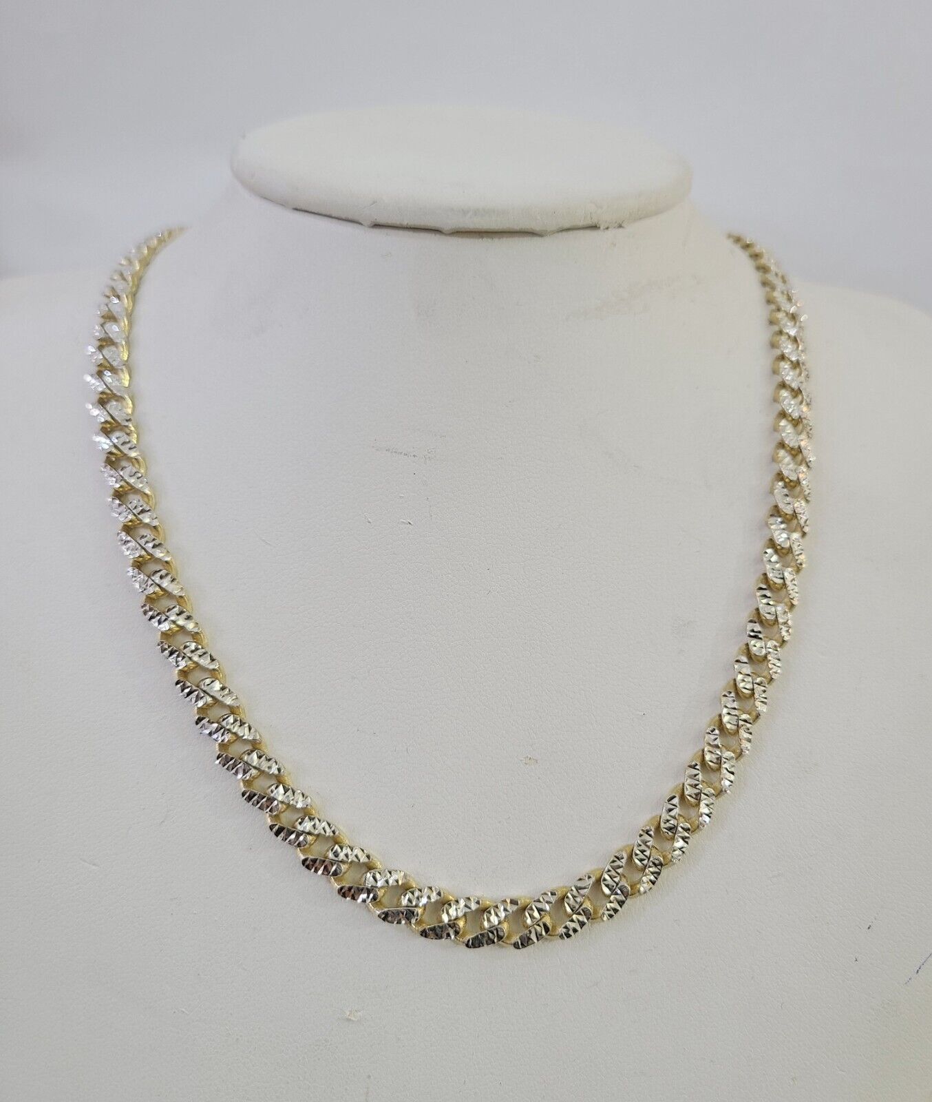 Real 10k Royal Monaco Chain 6mm Diamond Cut 22 inches Yellow Gold Necklace - GoldenlinQ