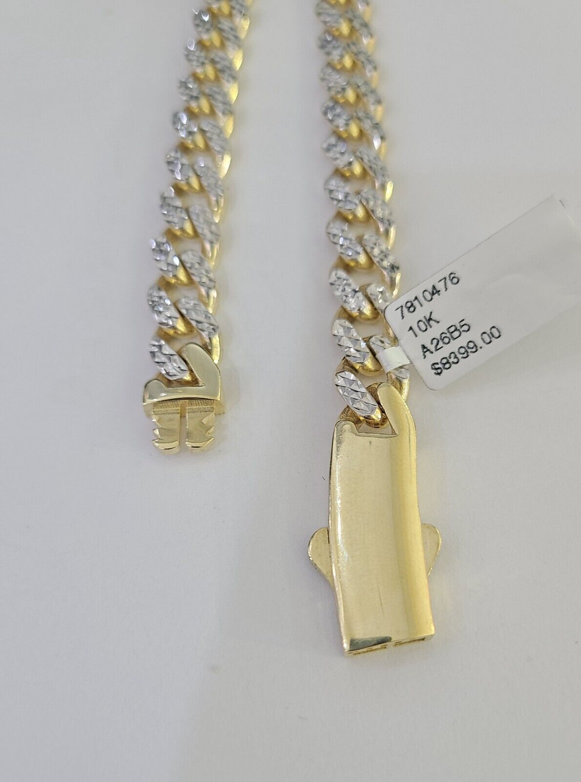 Real 10k Royal Monaco Chain 8mm Diamond Cut 22 inches Yellow Gold Necklace - GoldenlinQ