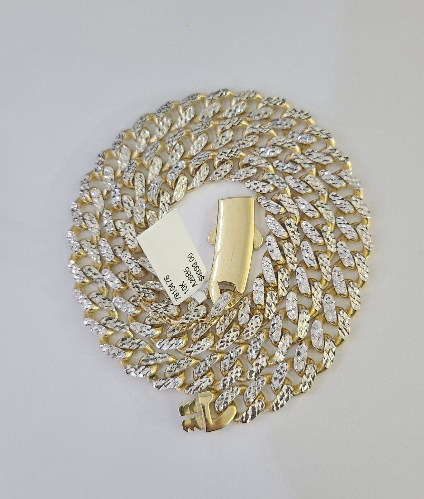 Real 10k Royal Monaco Chain 8mm Diamond Cut 22 inches Yellow Gold Necklace - GoldenlinQ