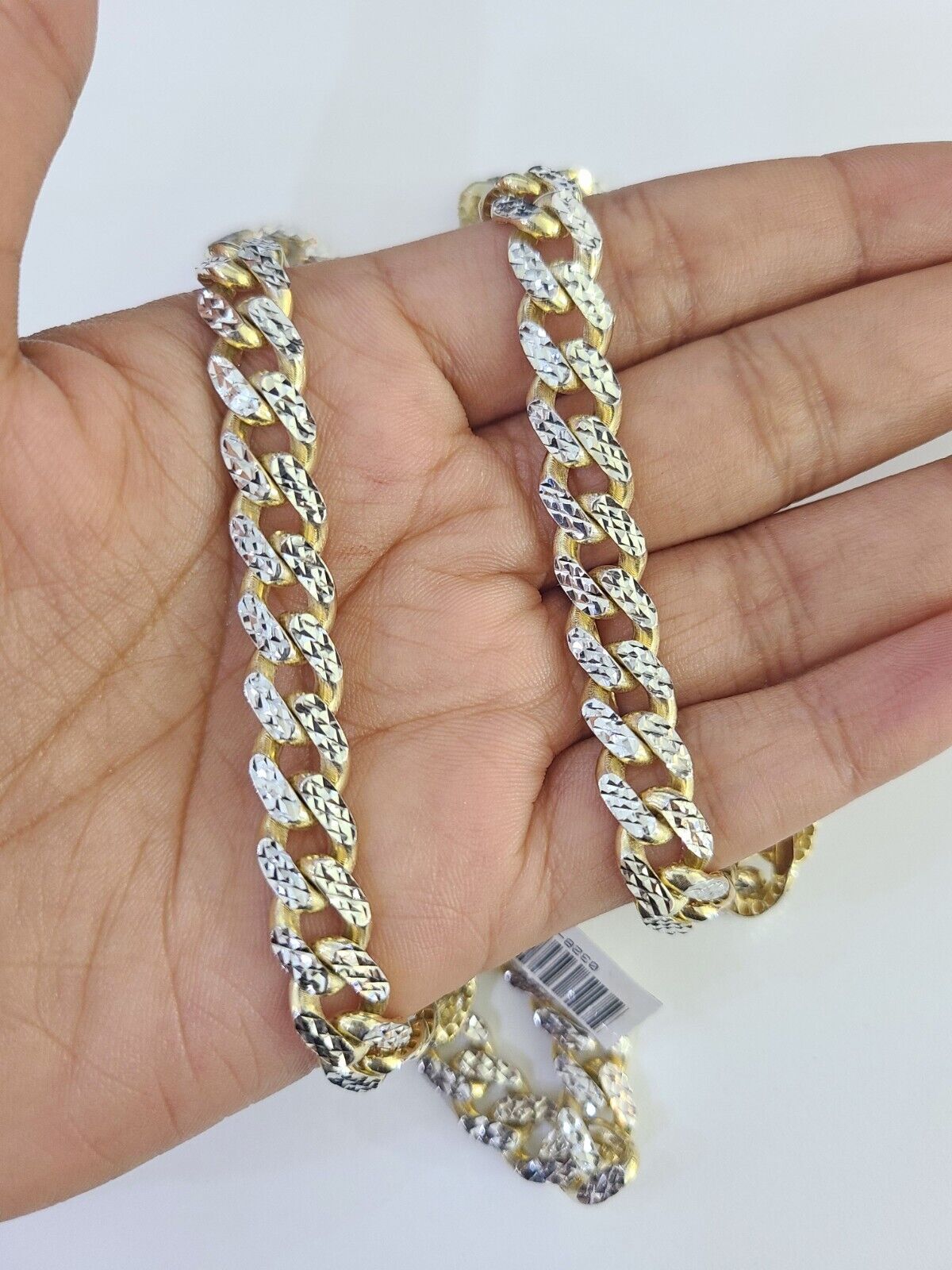 Real 10k Royal Monaco Chain 8mm Diamond Cut 22 inches Yellow Gold Necklace - GoldenlinQ