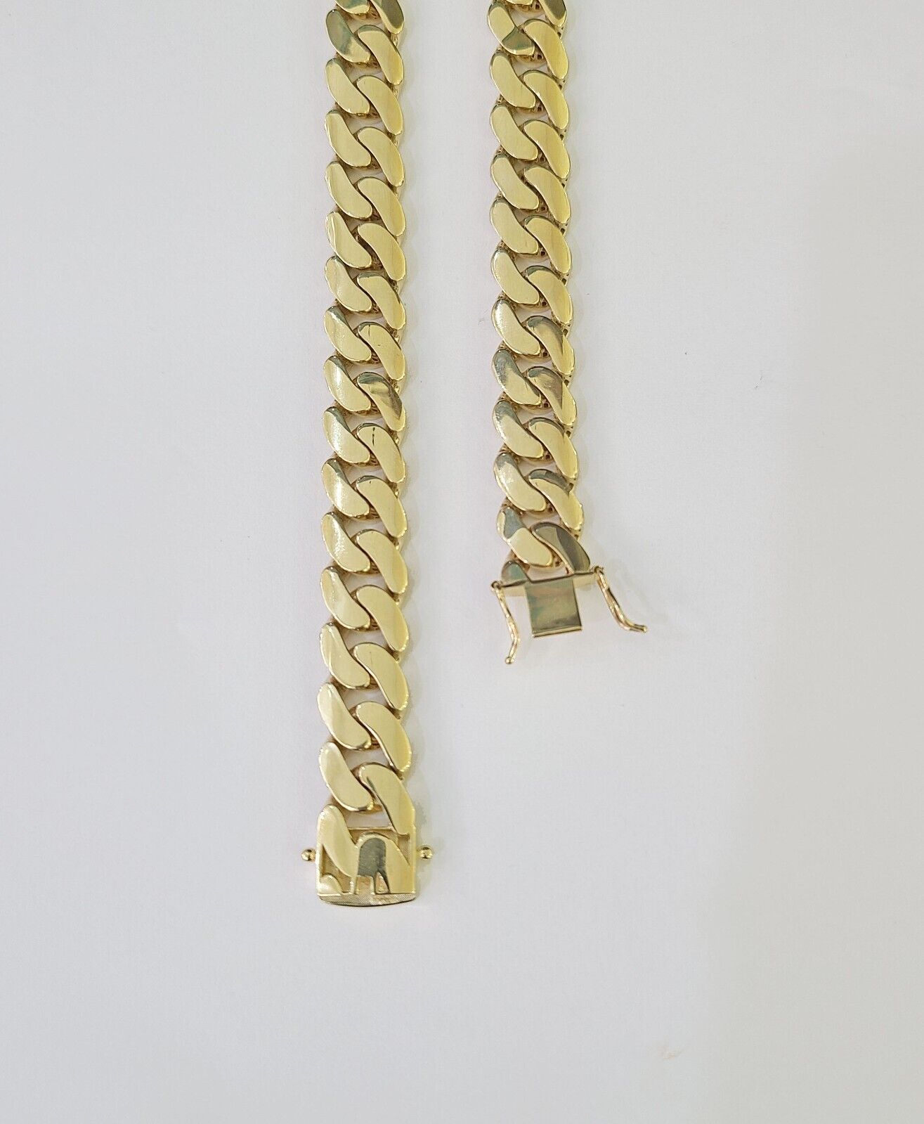 Real 10K Royal Monaco Chain Box Clasp 11mm Gold Necklace 10Kt 24" Genuine - GoldenlinQ