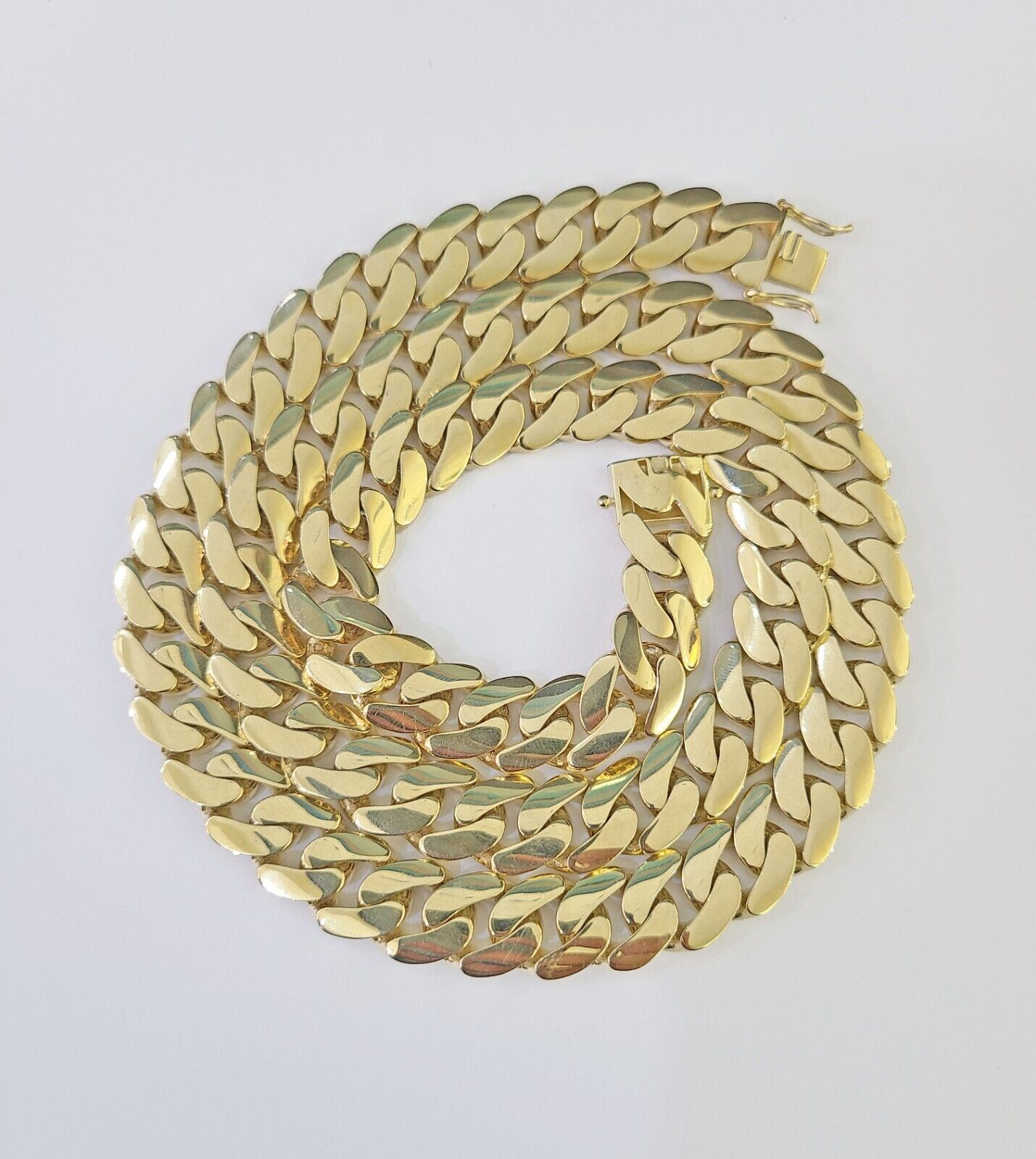 Real 10K Royal Monaco Chain Box Clasp 11mm Gold Necklace 10Kt 24" Genuine - GoldenlinQ