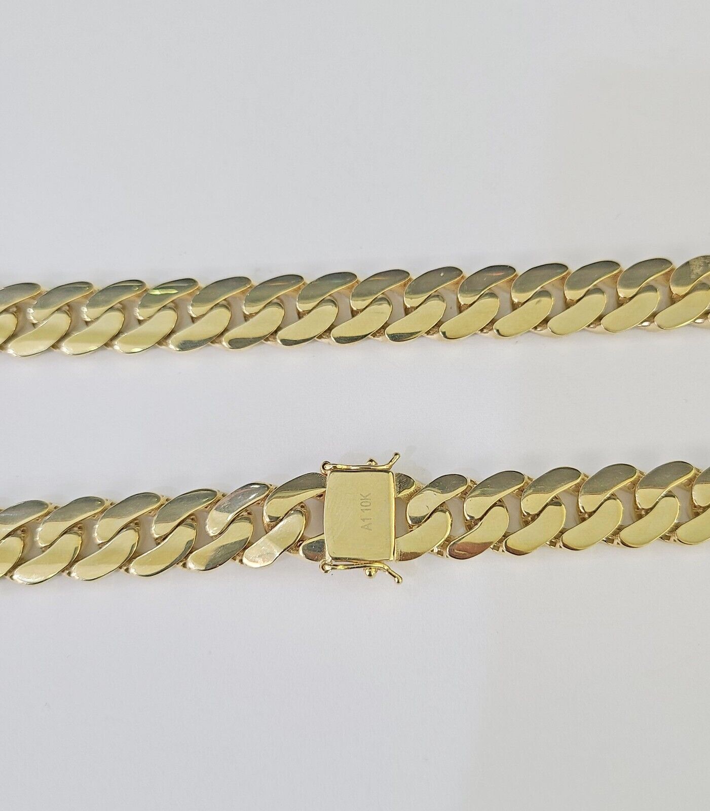 Real 10K Royal Monaco Chain Box Clasp 11mm Gold Necklace 10Kt 24" Genuine - GoldenlinQ