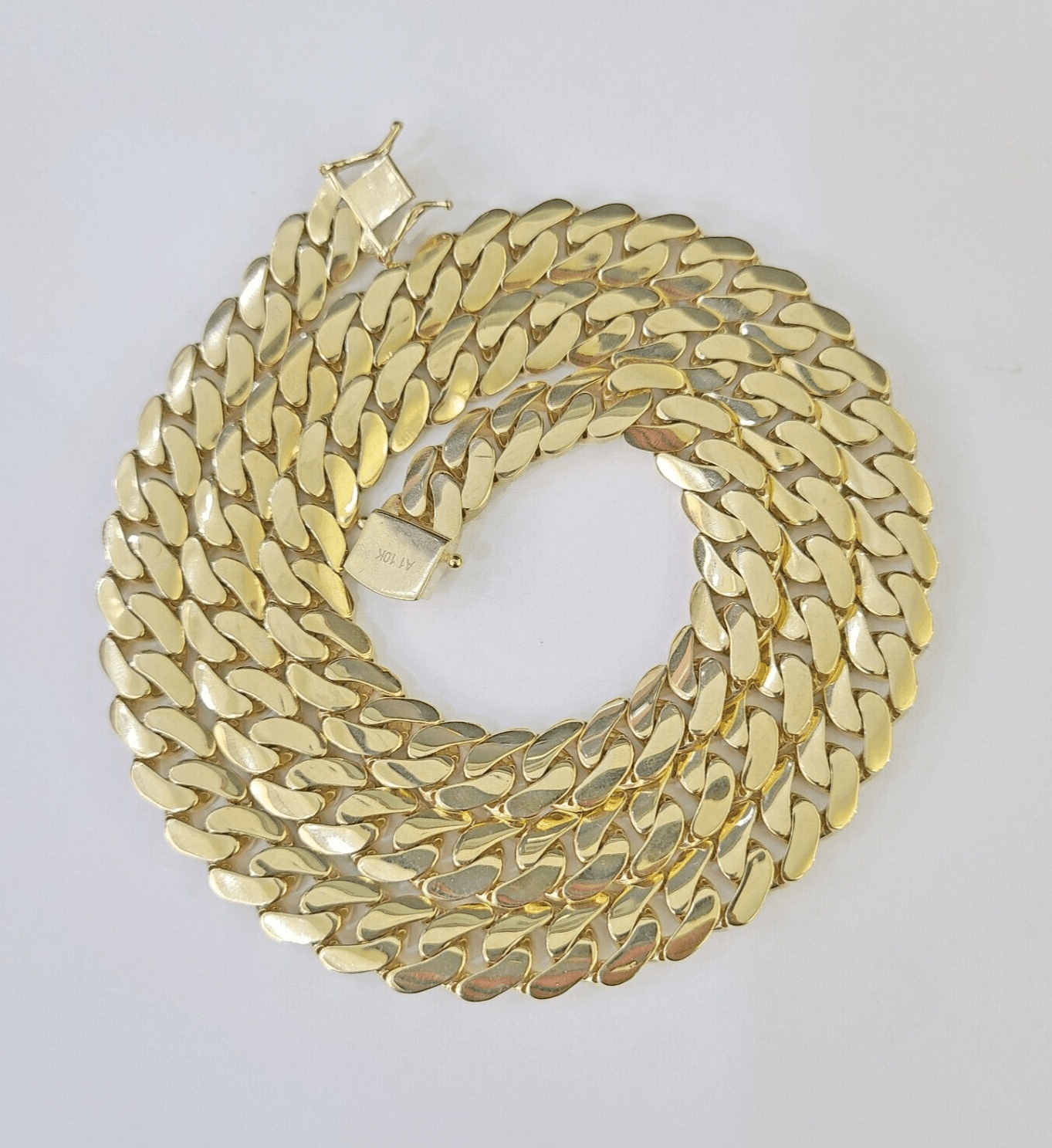 Real 10K Royal Monaco Chain Box Clasp 9mm Gold Necklace 10Kt 24" Genuine - GoldenlinQ