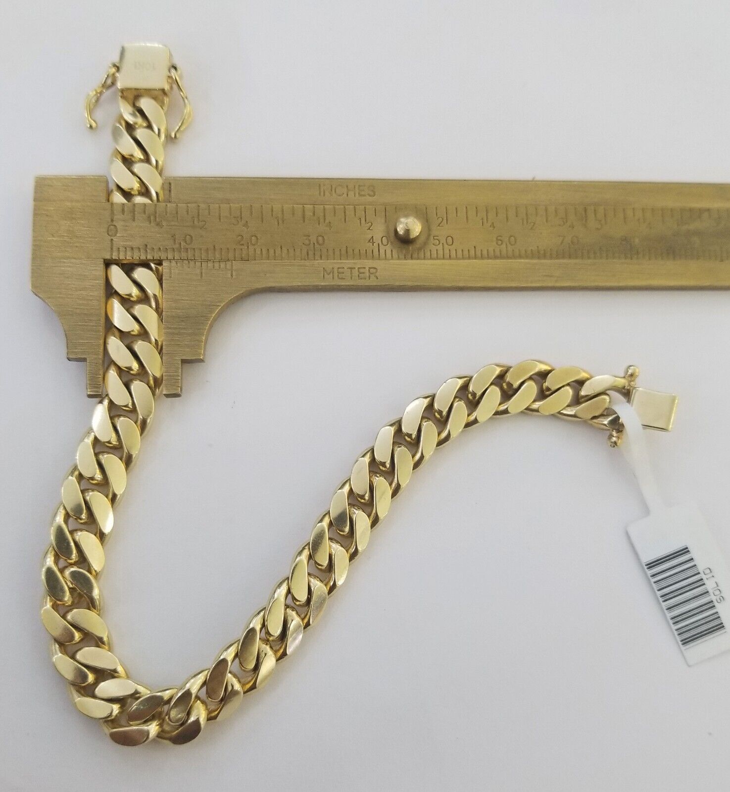 Real 10k Solid Gold Bracelet Miami Cuban Link 8.5mm 8 inch Box Lock 10kt Strong - GoldenlinQ