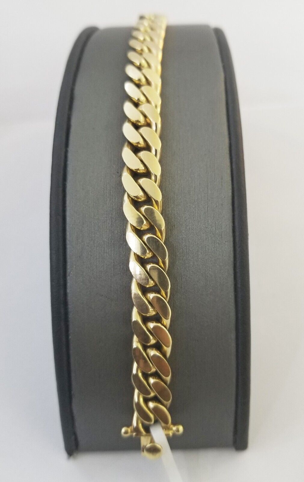 Real 10k Solid Gold Bracelet Miami Cuban Link 8.5mm 8 inch Box Lock 10kt Strong - GoldenlinQ