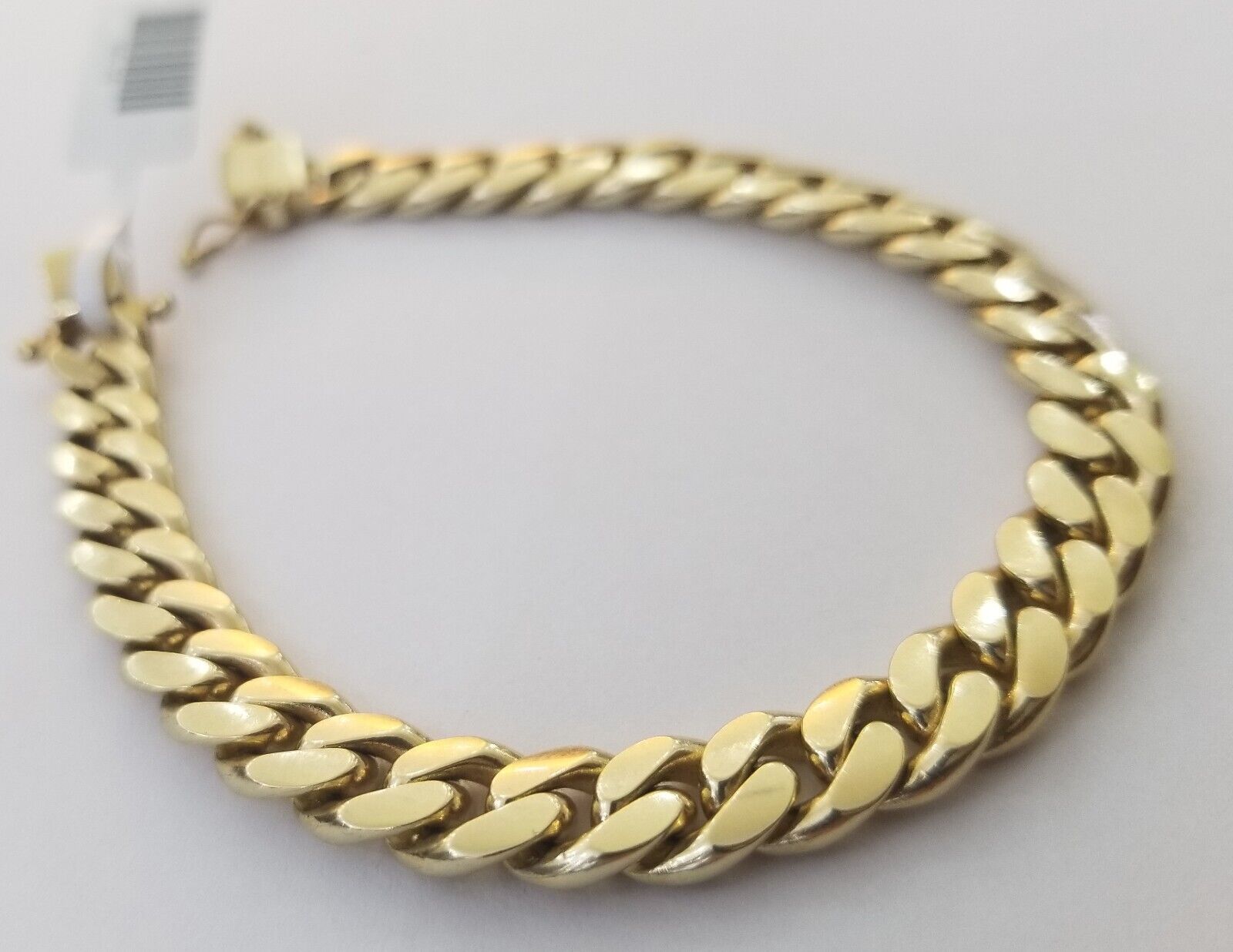 Real 10k Solid Gold Bracelet Miami Cuban Link 8.5mm 8 inch Box Lock 10kt Strong - GoldenlinQ