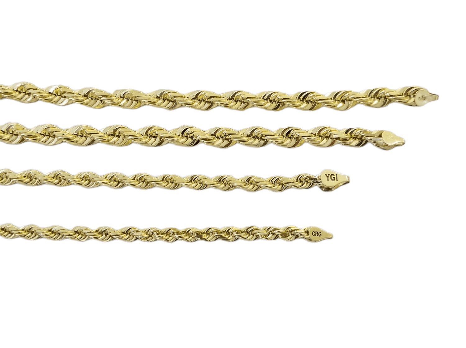 Real 10k Solid Gold Rope Chain 4mm - 7mm Necklace 22" - 30" Inch Men Women - GoldenlinQ