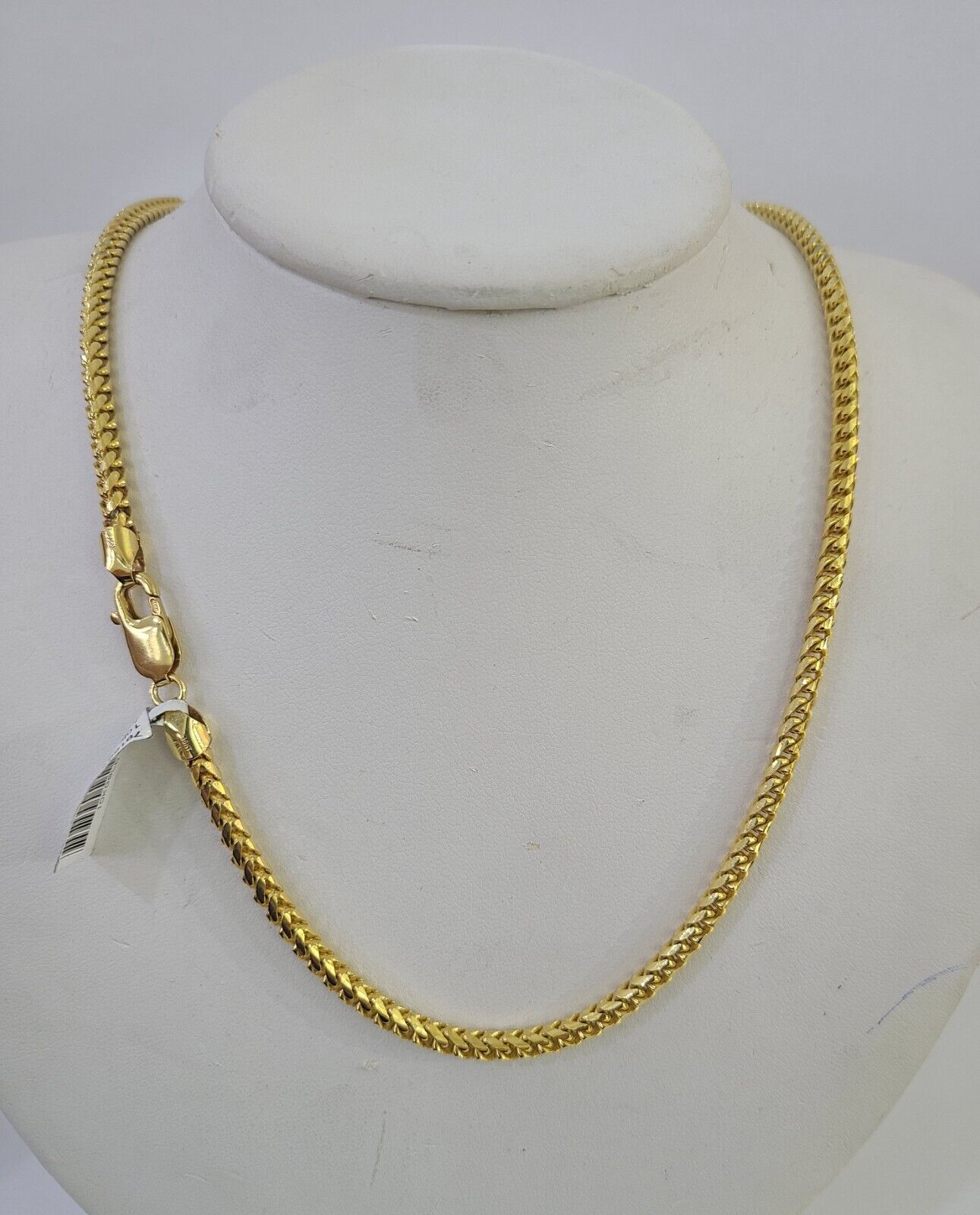 Real 10k Solid Palm Chain Yellow Gold 3mm Men Women Necklace 24" Genuine - GoldenlinQ