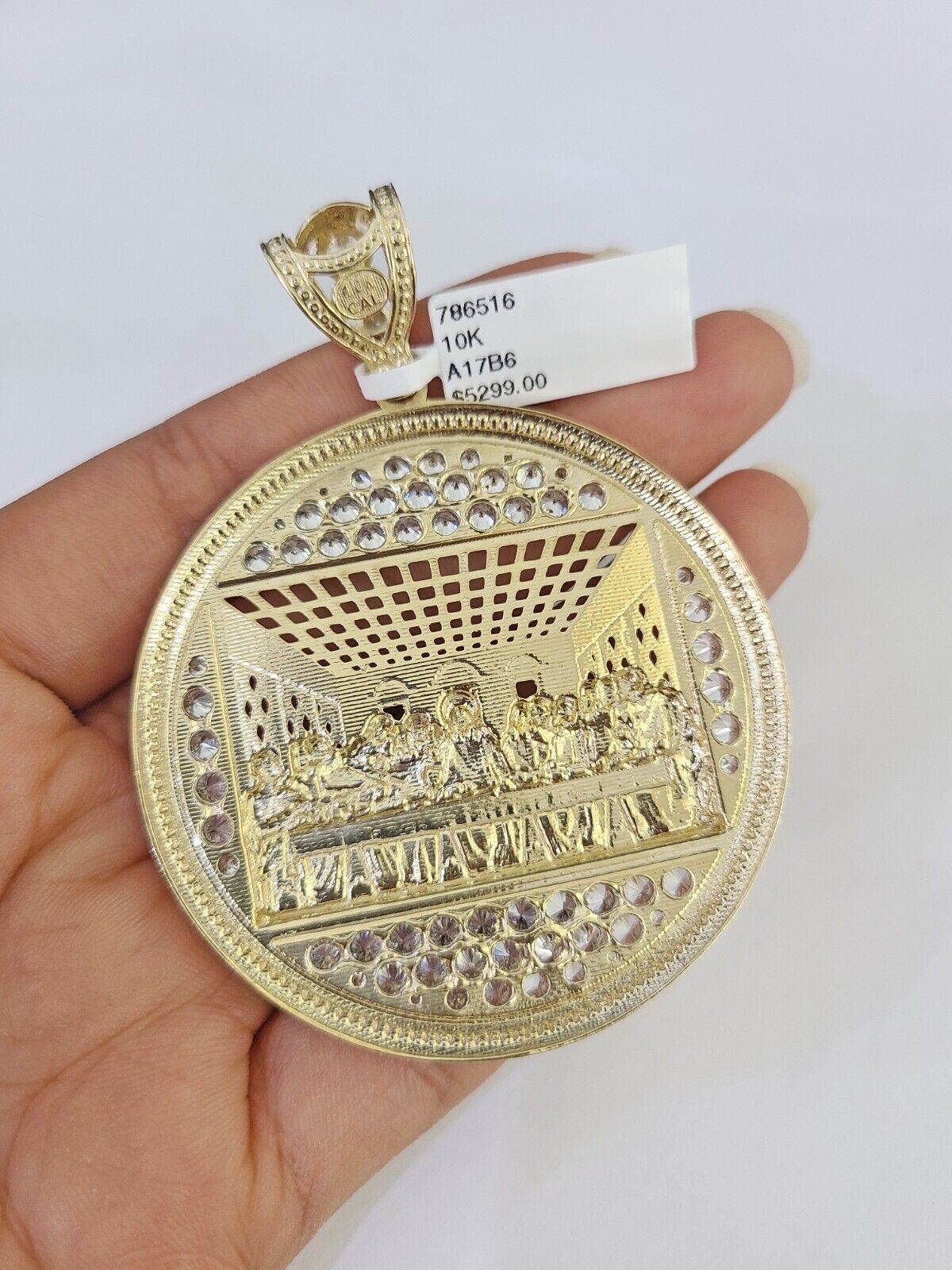 Real 10k Solid Rope Chain Last Supper Charm Set 6mm 20" - 30" Inch Necklace Gold - GoldenlinQ