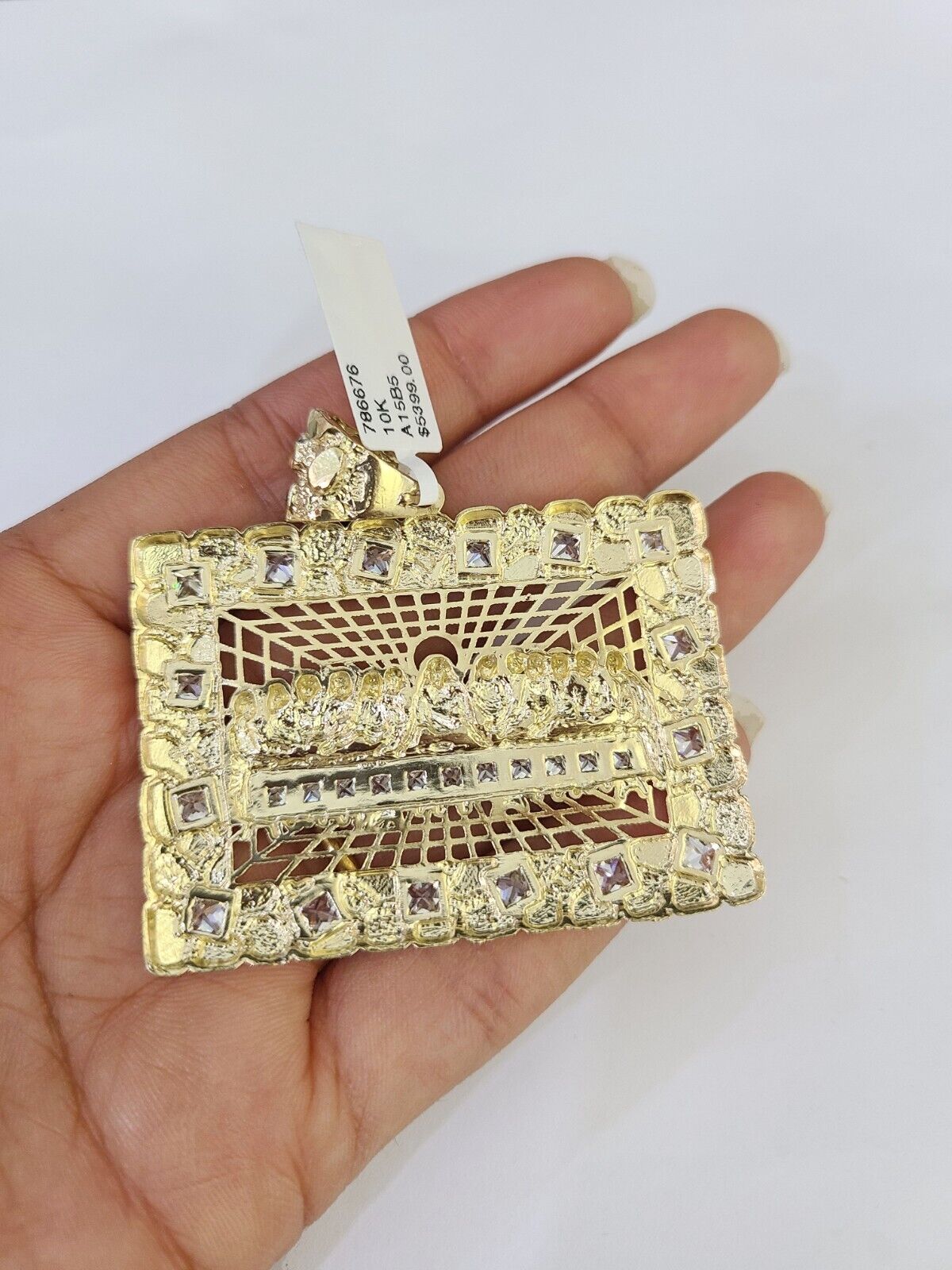 Real 10k Solid Rope Chain Last Supper Charm Set 6mm 20" - 30" Inch Necklace Gold - GoldenlinQ