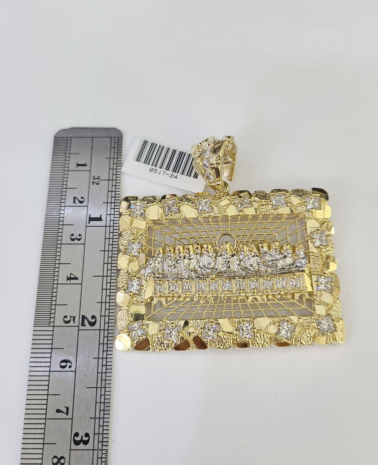 Real 10k Solid Rope Chain Last Supper Charm Set 6mm 20" - 30" Inch Necklace Gold - GoldenlinQ