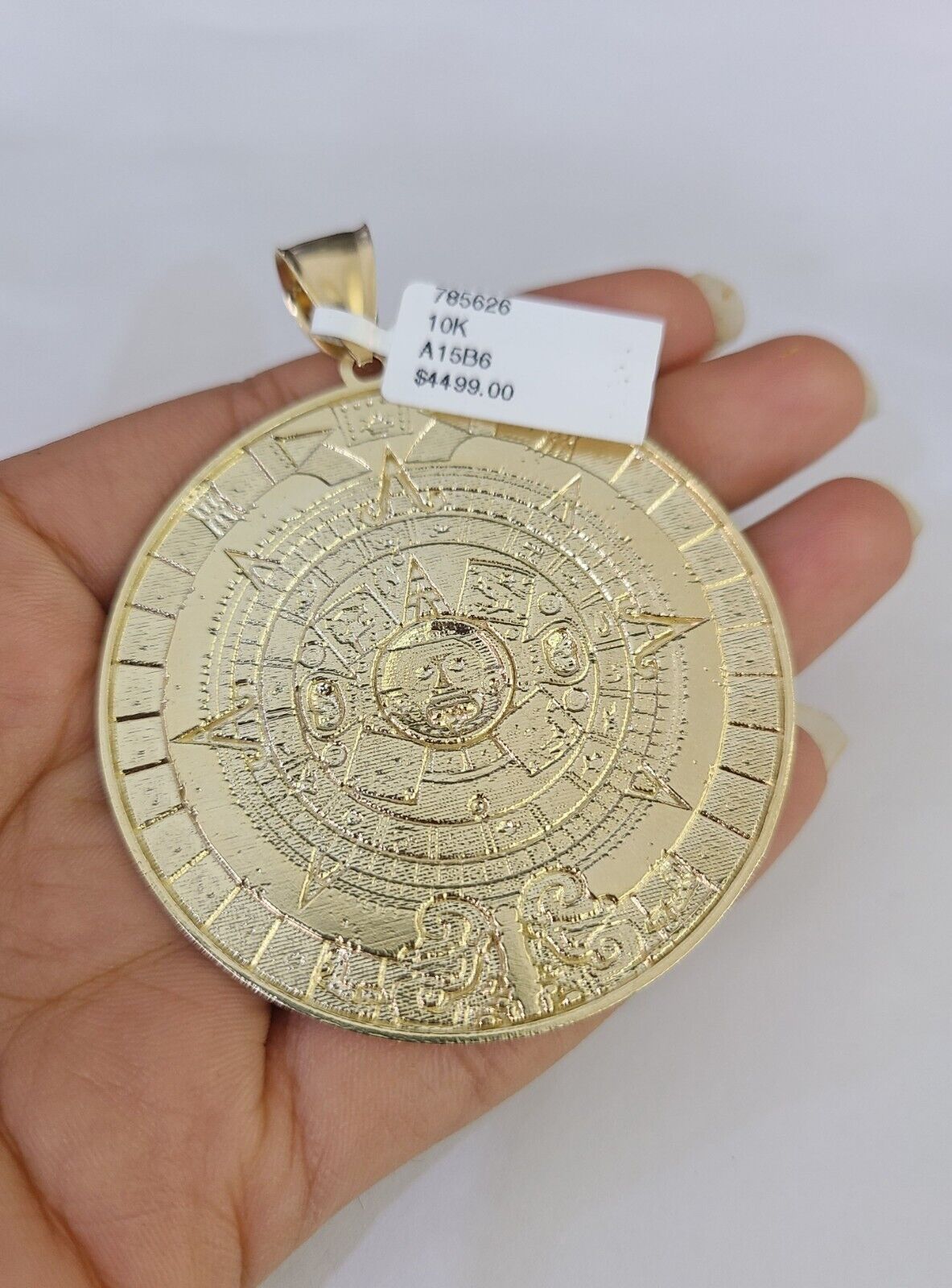 Real 10k Solid Rope Chain Mayan Calendar Charm Set 6mm 20" - 30" Inch Necklace - GoldenlinQ