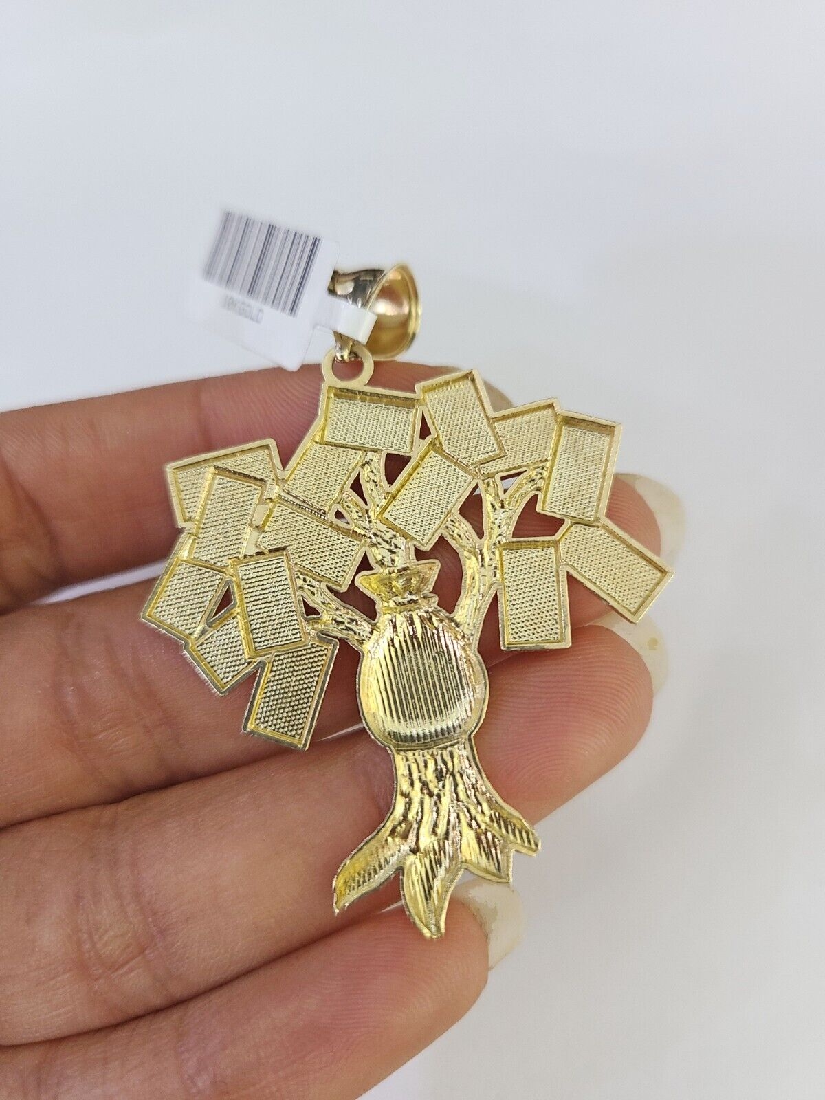 Real 10k Solid Rope Chain Money Tree Charm Set 3mm 20" - 30" Inch Necklace Gold - GoldenlinQ
