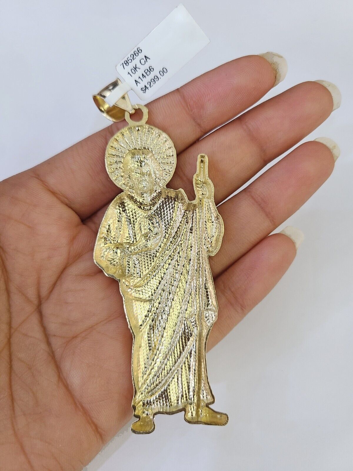 Real 10k Solid Rope Chain Saint Jude Charm Set 6mm 20" - 30" Inch Necklace Gold - GoldenlinQ