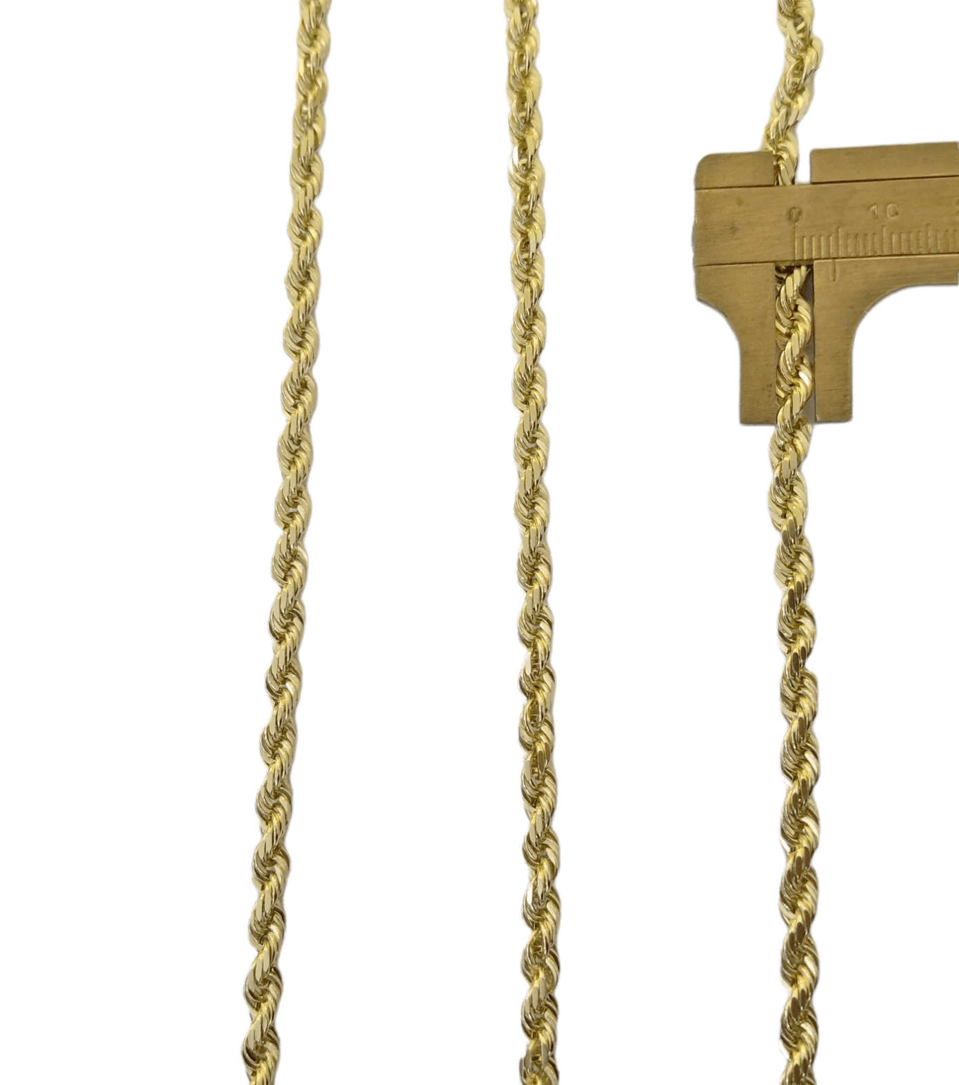 Real 10k Solid Rope Chain Yellow Gold Necklace Diamond Cut 4mm 26" Inch - GoldenlinQ