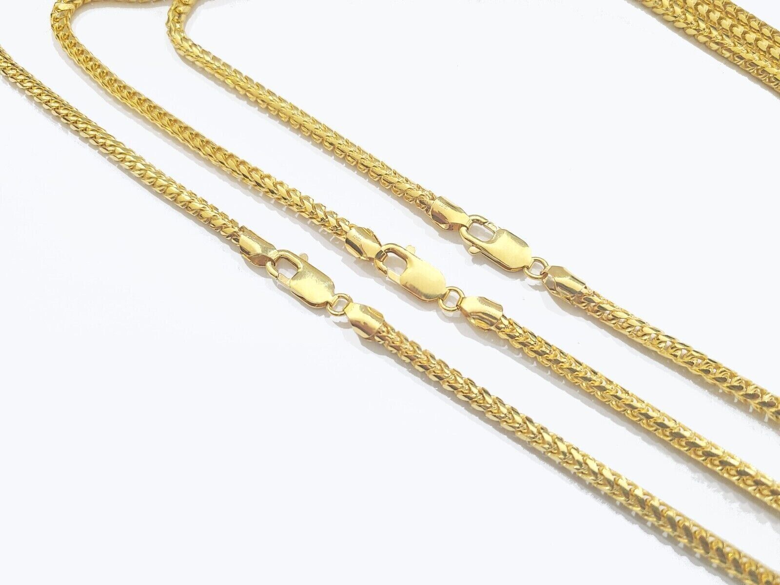 Real 10K Solid Yellow Gold Franco Chain 4mm Necklace 22 - 26'' inches Lobster Lock - GoldenlinQ