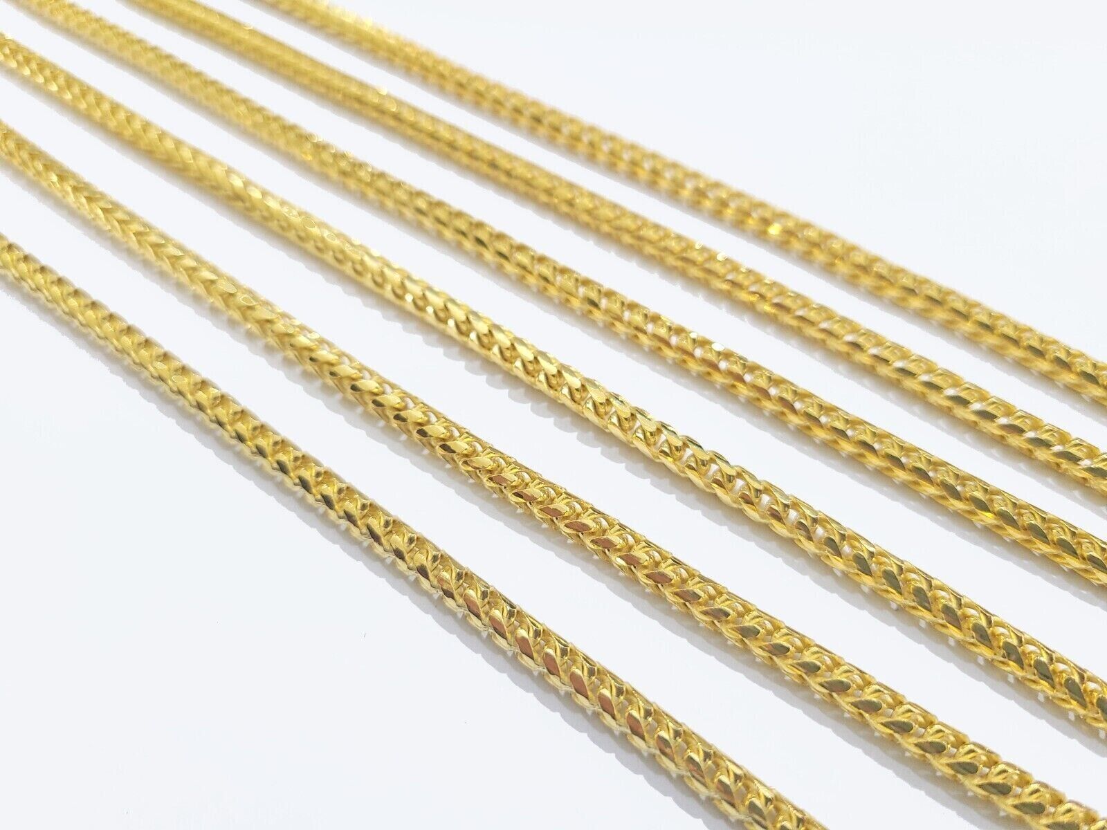 Real 10K Solid Yellow Gold Franco Chain 4mm Necklace 22 - 26'' inches Lobster Lock - GoldenlinQ