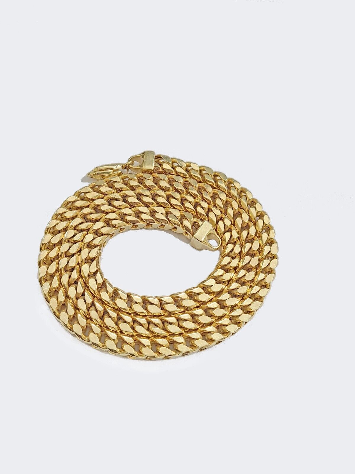 Real 10k Solid Yellow Gold Franco Chain 7mm 26" Inch 10kt Necklace Lobster Lock - GoldenlinQ