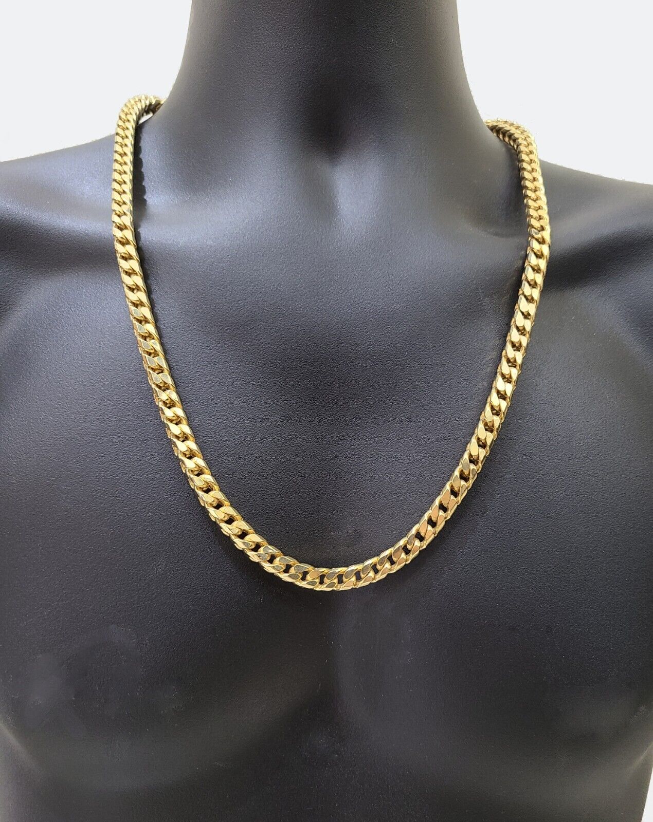 Real 10k Solid Yellow Gold Franco Chain 7mm 26" Inch 10kt Necklace Lobster Lock - GoldenlinQ