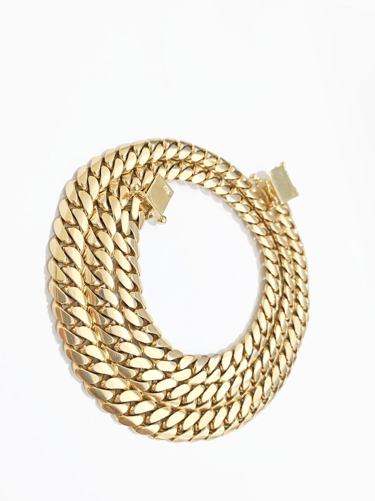 Real 10k Solid Yellow Gold Necklace Miami Cuban Chain 9mm 26" inch 10kt Unisex - GoldenlinQ